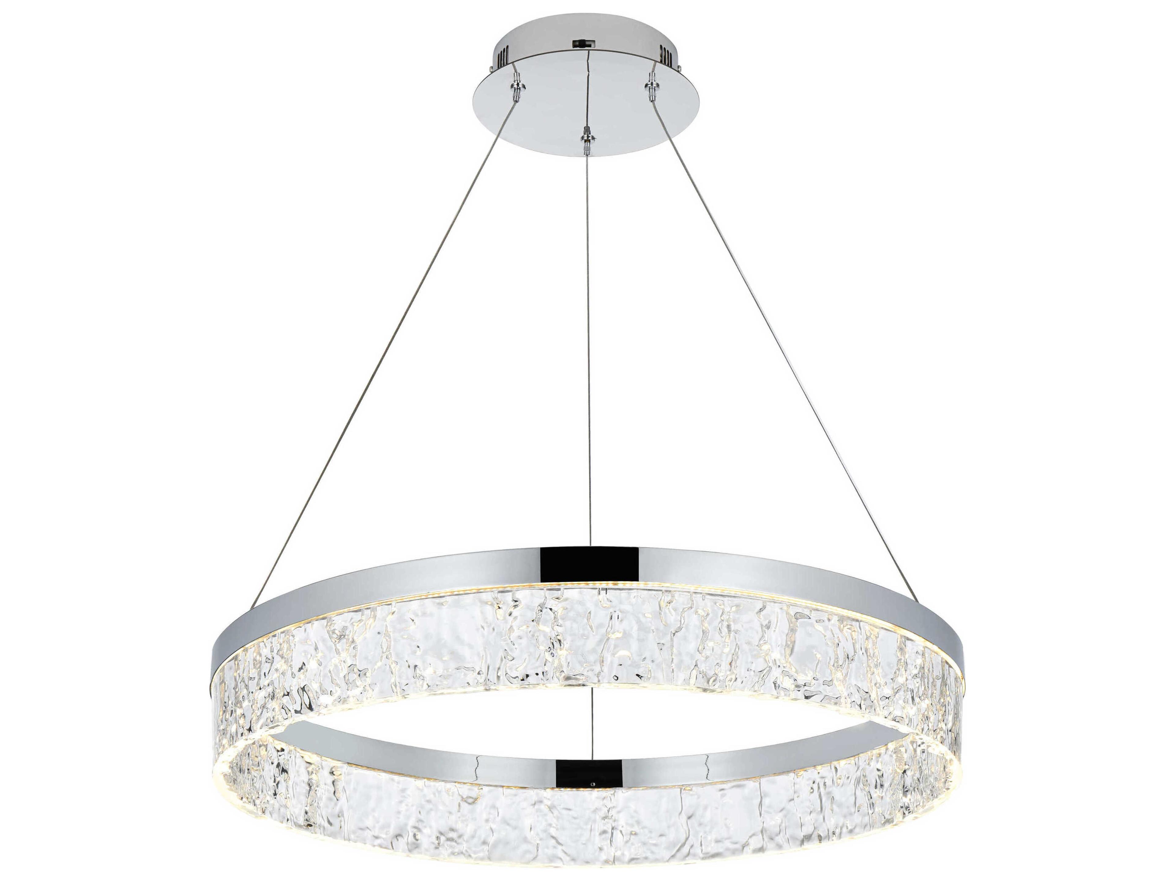 Elegant Lighting Linden 1-Light Chrome Round Pendant
