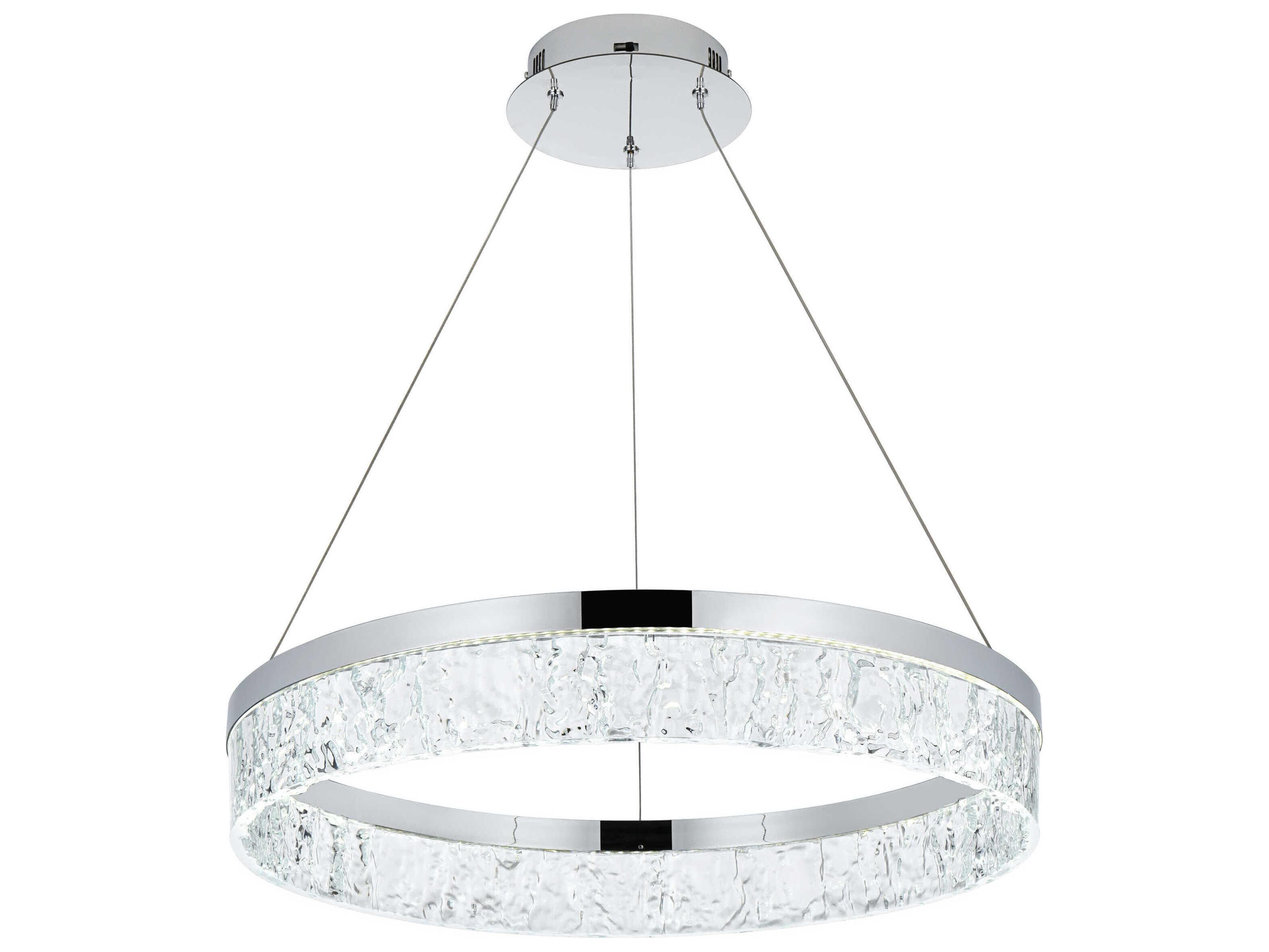 Elegant Lighting Linden 1-Light Chrome Round Pendant