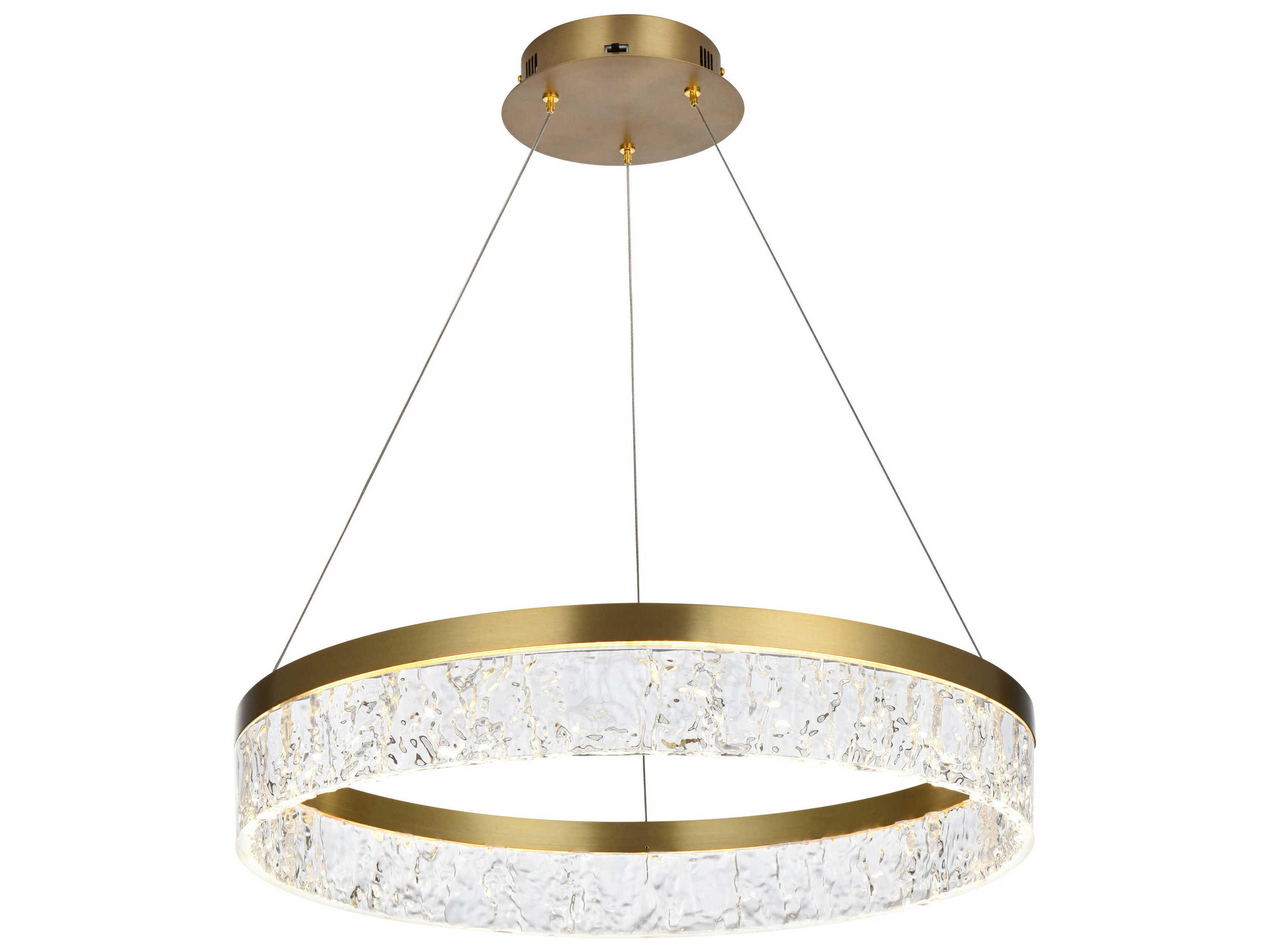 Elegant Lighting Linden 1-Light Satin Gold Round Pendant