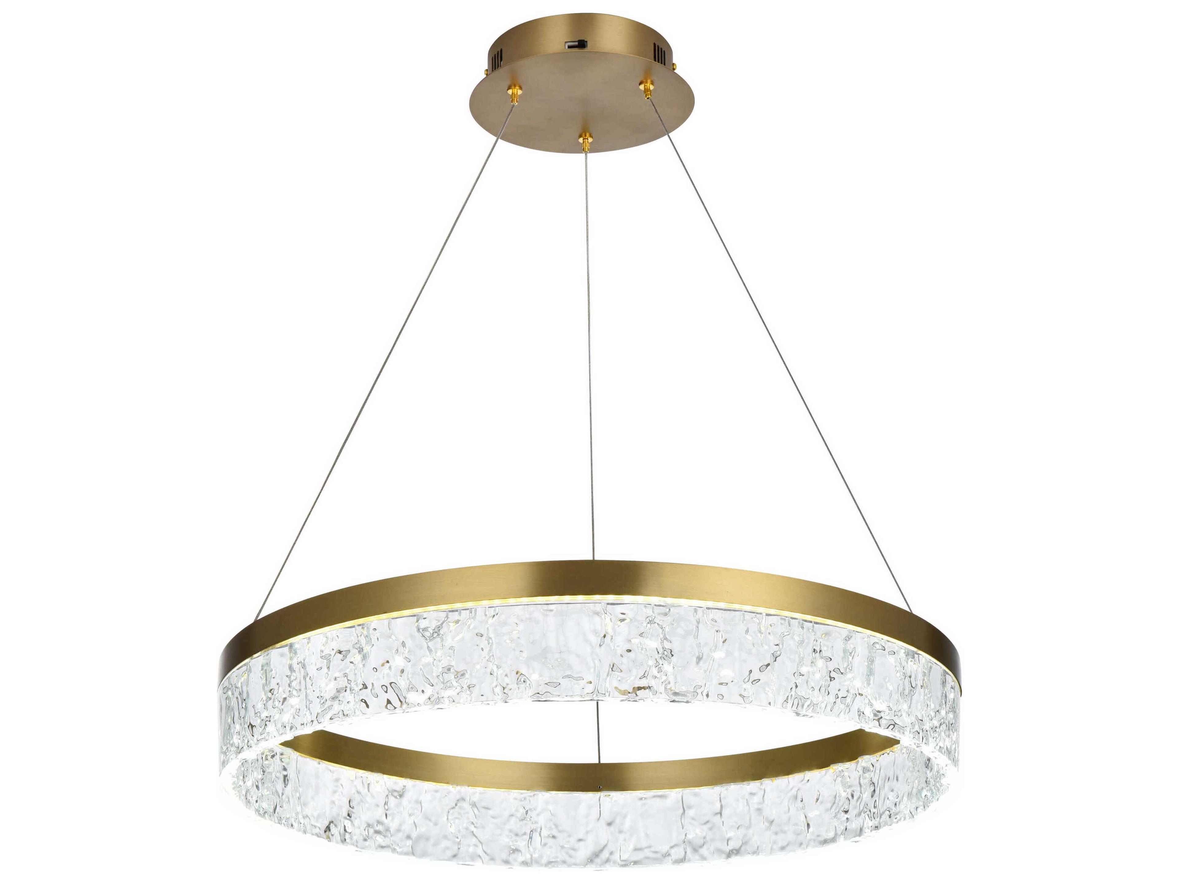 Elegant Lighting Linden 1-Light Satin Gold Round Pendant