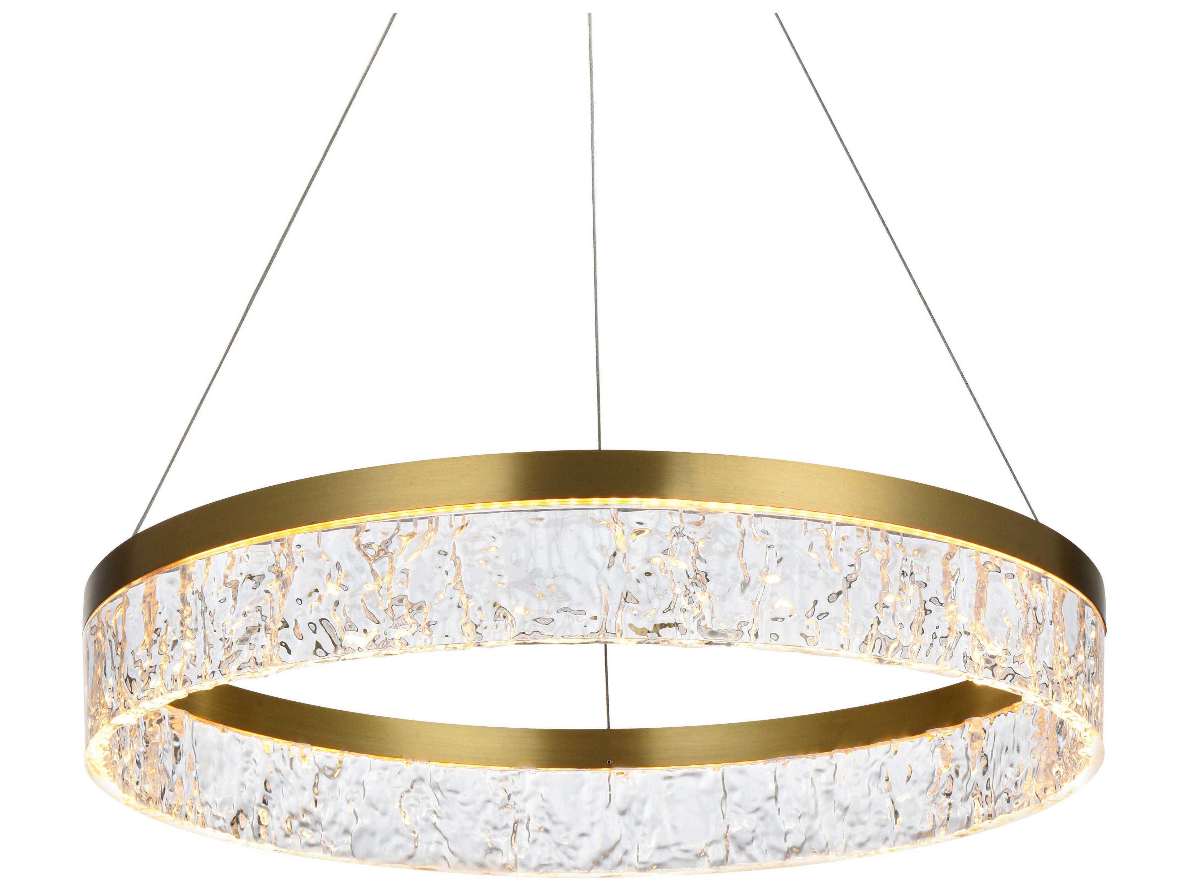 Elegant Lighting Linden 1-Light Satin Gold Round Pendant