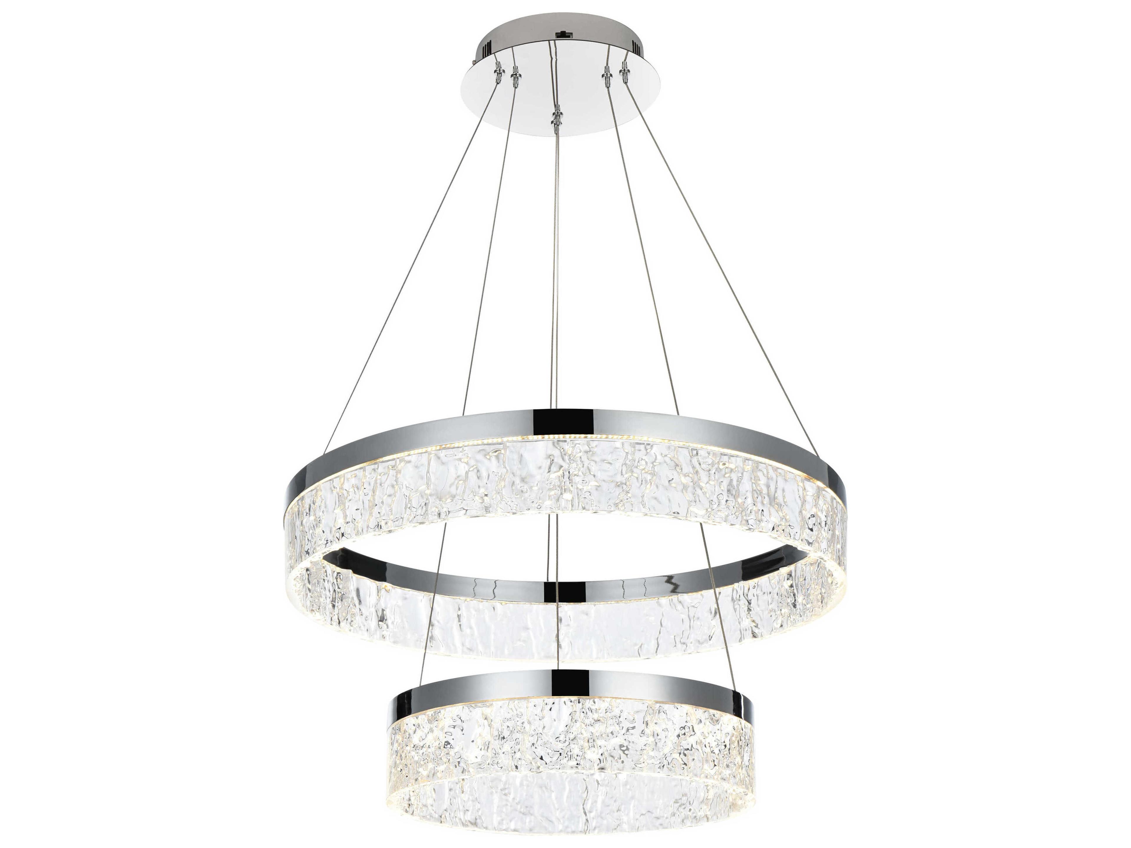 Elegant Lighting Linden 2-Light Chrome Tiered Pendant