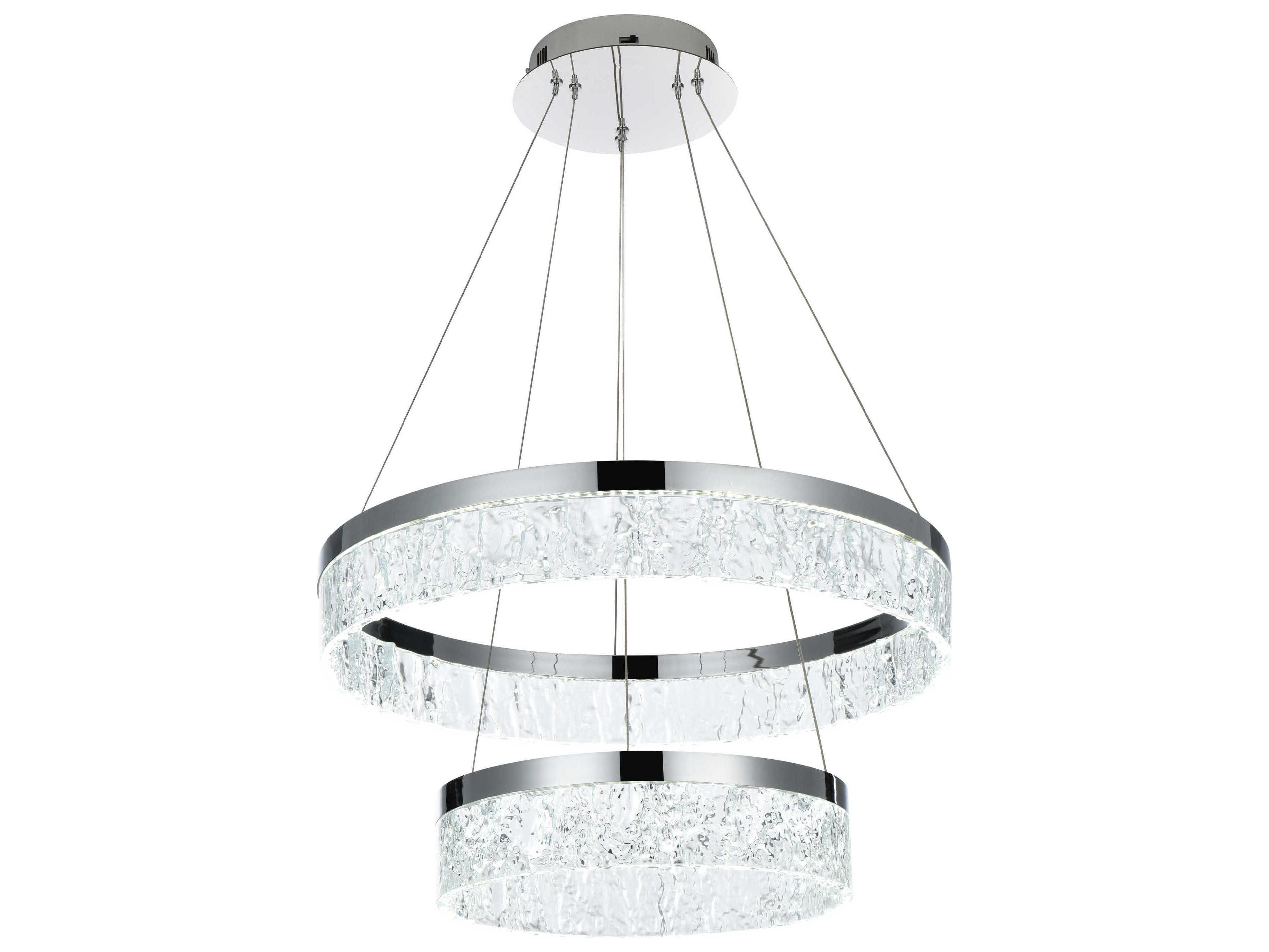 Elegant Lighting Linden 2-Light Chrome Tiered Pendant