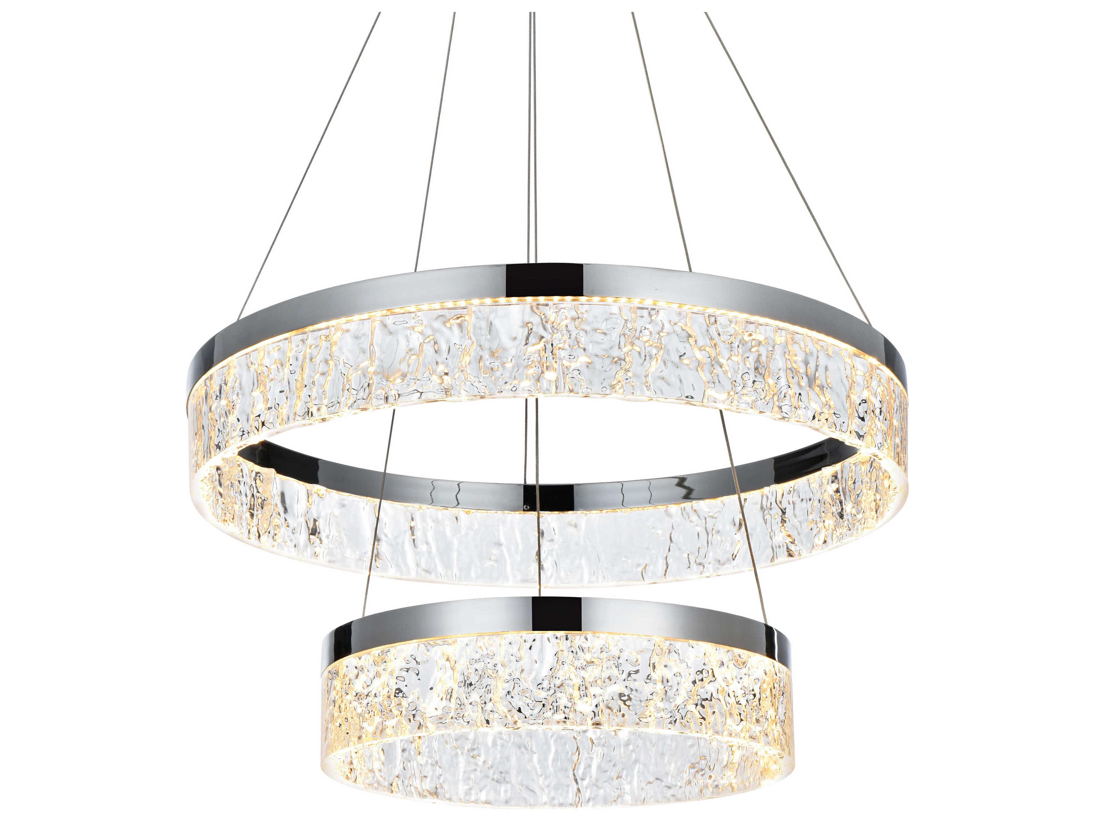 Elegant Lighting Linden 2-Light Chrome Tiered Pendant