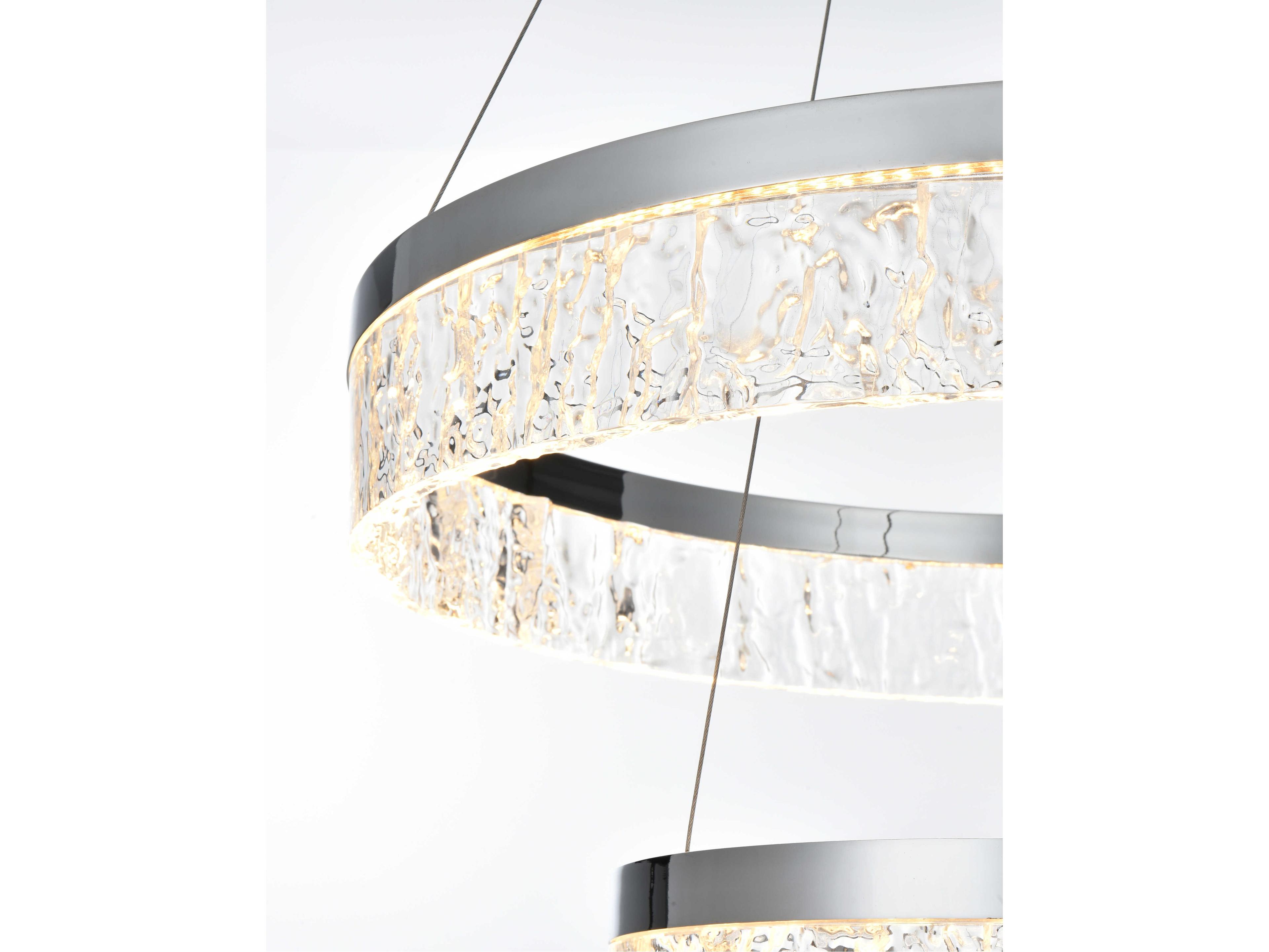 Elegant Lighting Linden 2-Light Chrome Tiered Pendant
