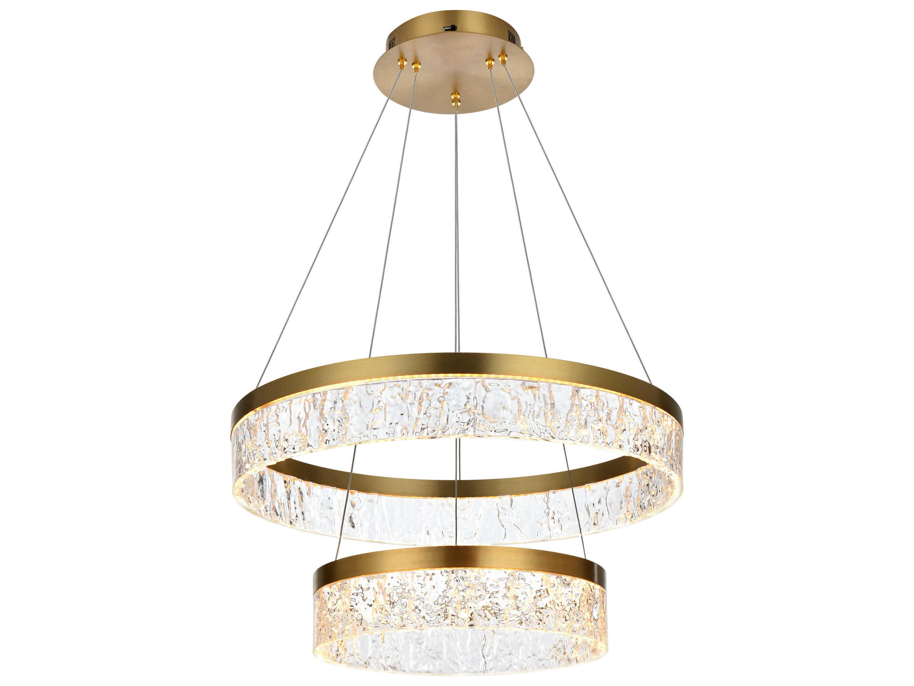 Linden 2-Light Satin Gold Tiered Pendant