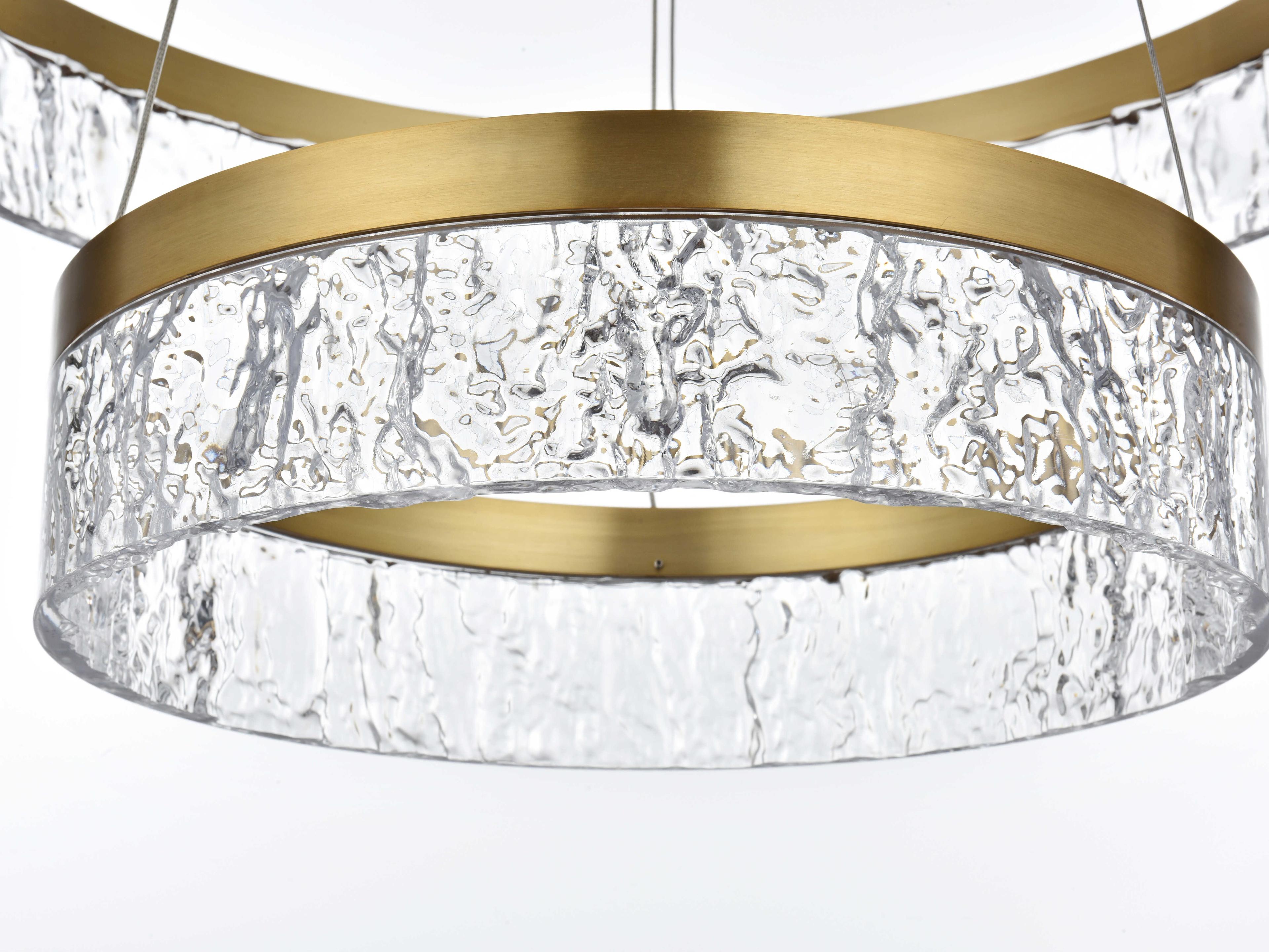 Elegant Lighting Linden 2-Light Satin Gold Tiered Pendant