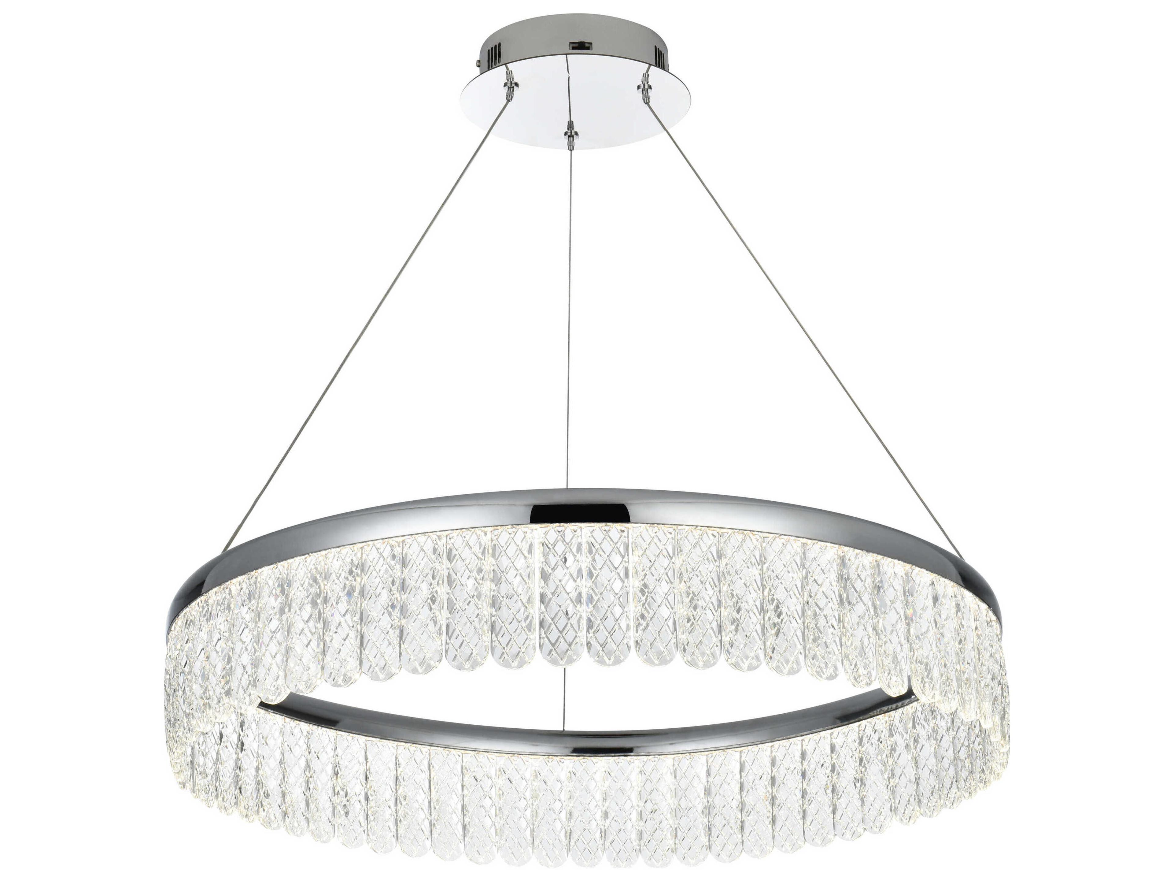 Elegant Lighting Rune 1-Light Chrome Round Pendant