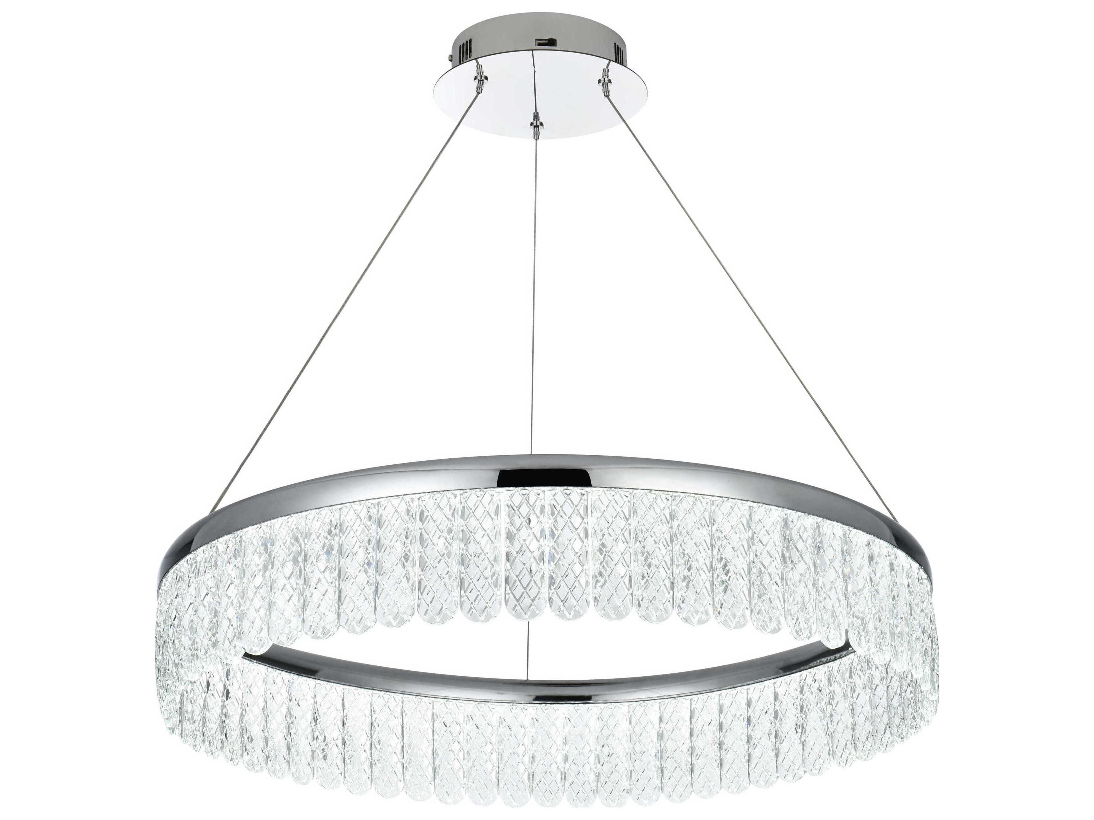 Elegant Lighting Rune 1-Light Chrome Round Pendant