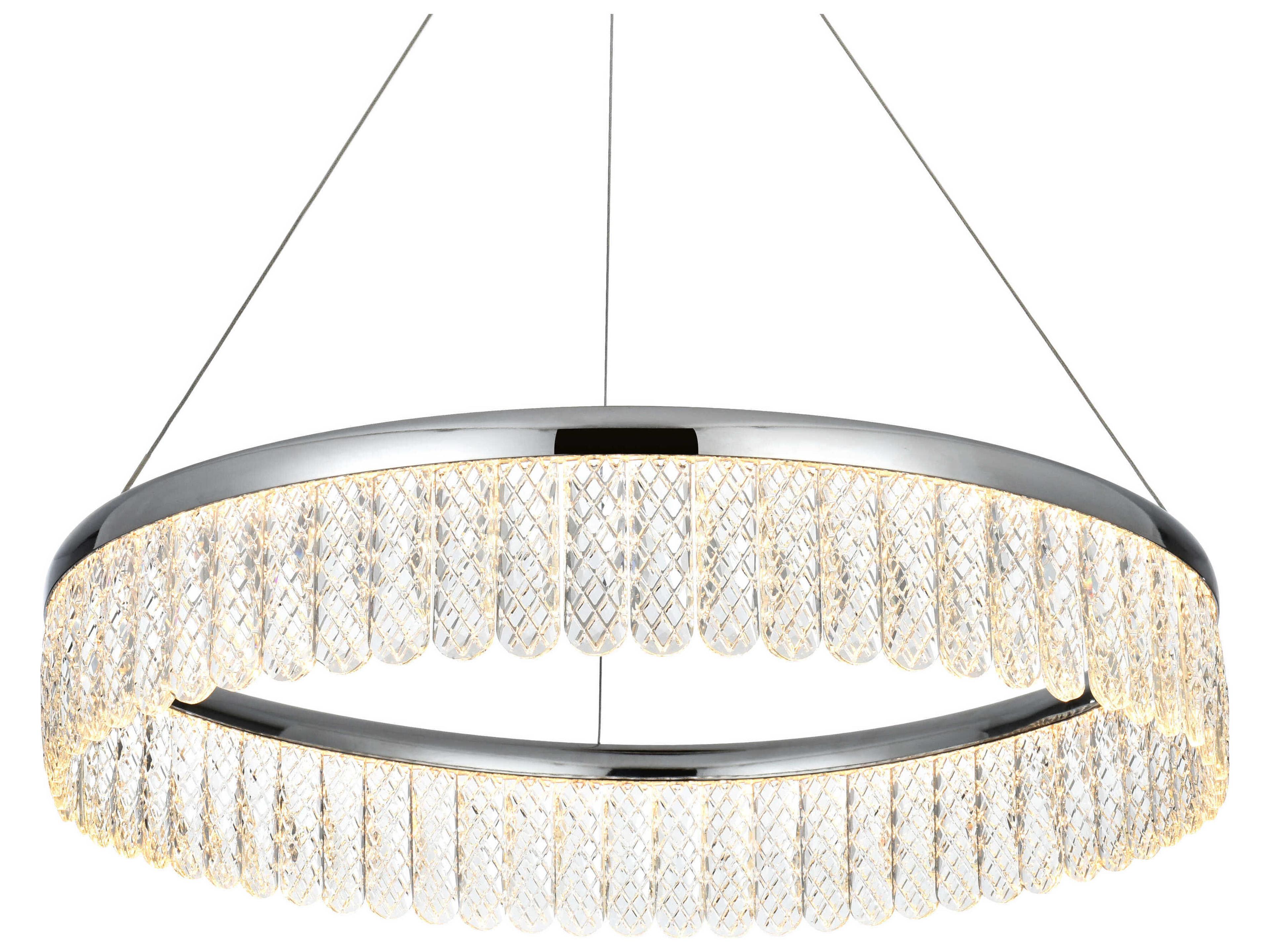 Elegant Lighting Rune 1-Light Chrome Round Pendant