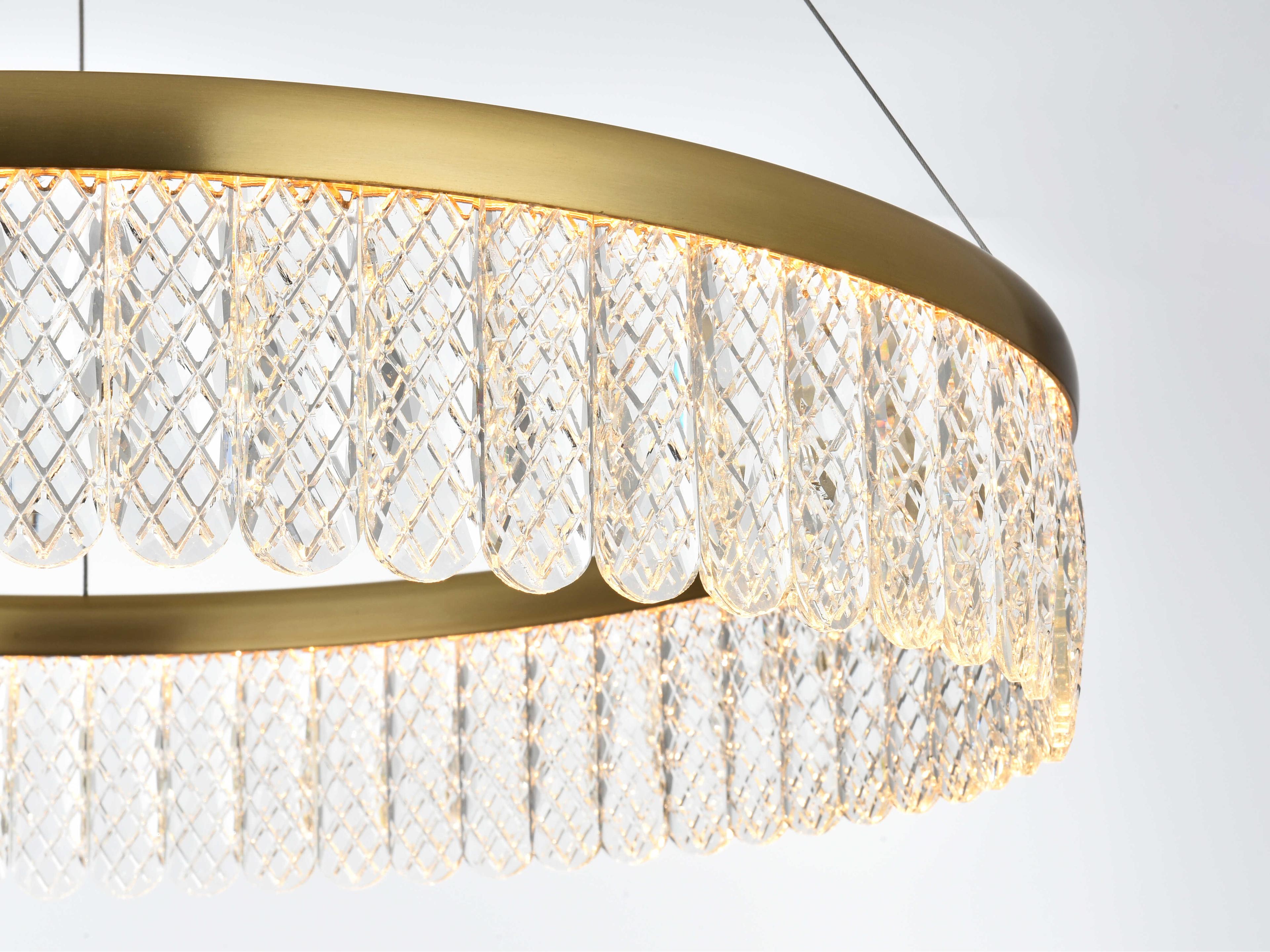 Elegant Lighting Rune 1-Light Satin Gold Round Pendant