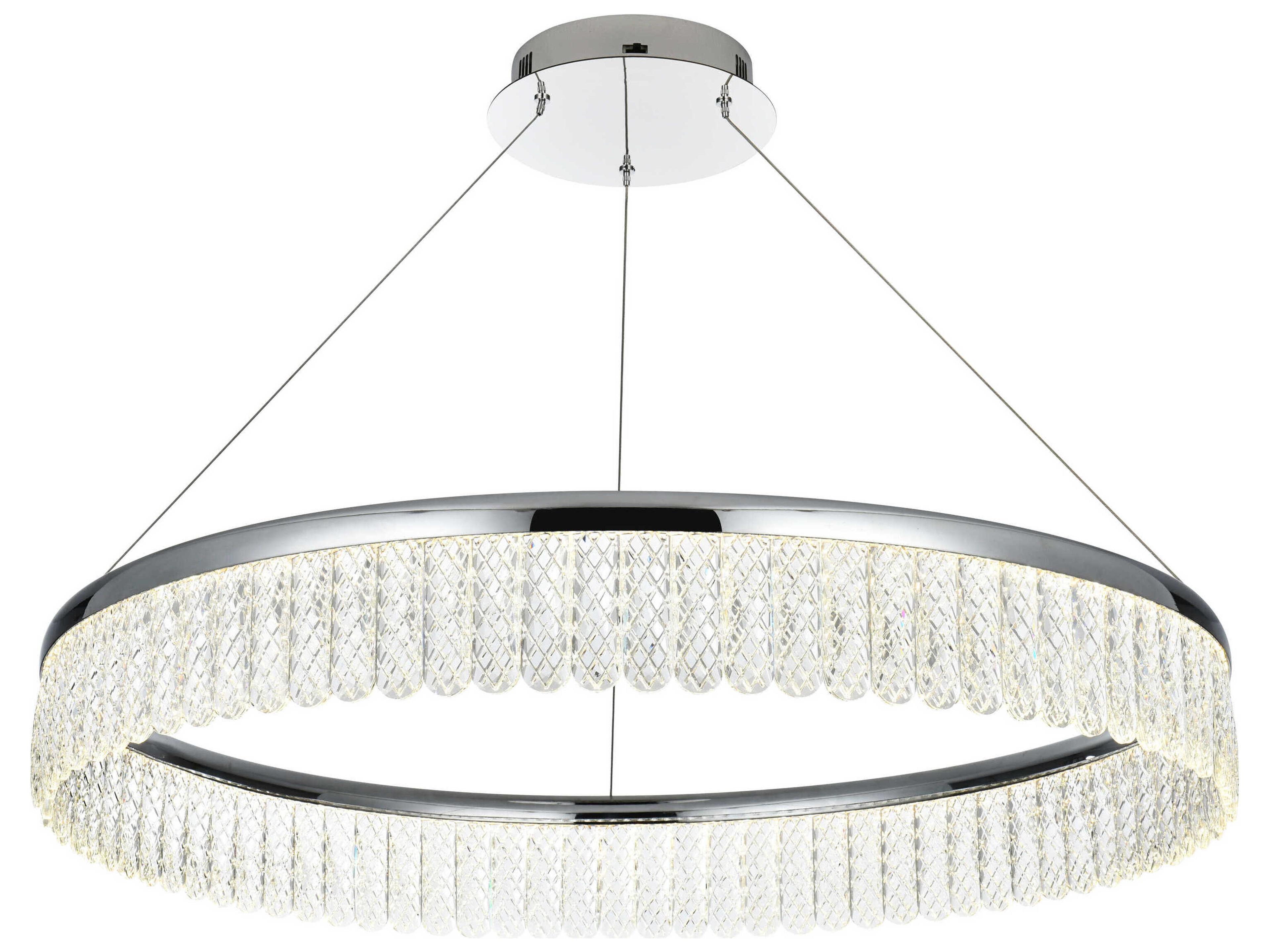 Elegant Lighting Rune 1-Light Chrome Round Pendant