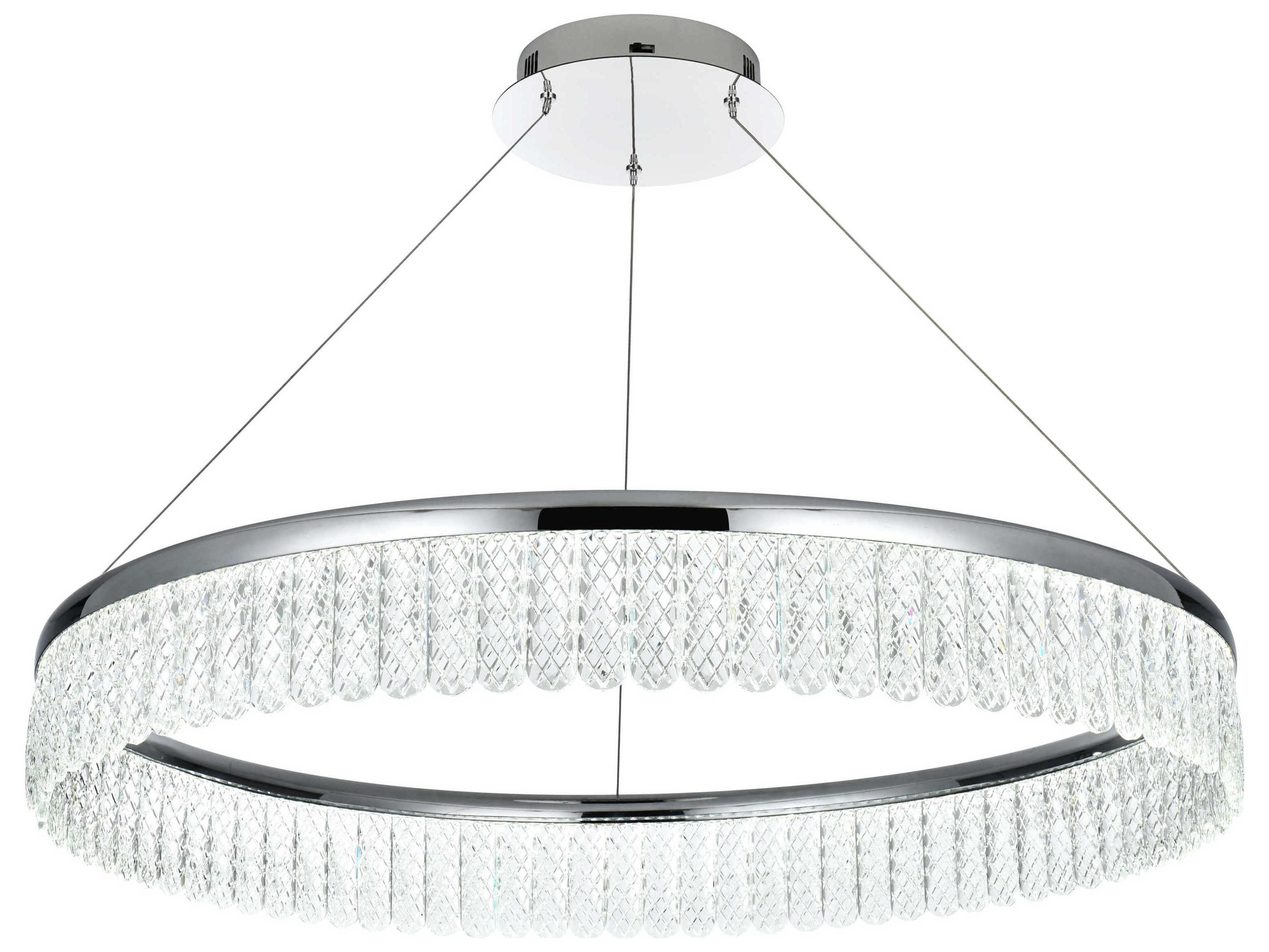 Elegant Lighting Rune 1-Light Chrome Round Pendant