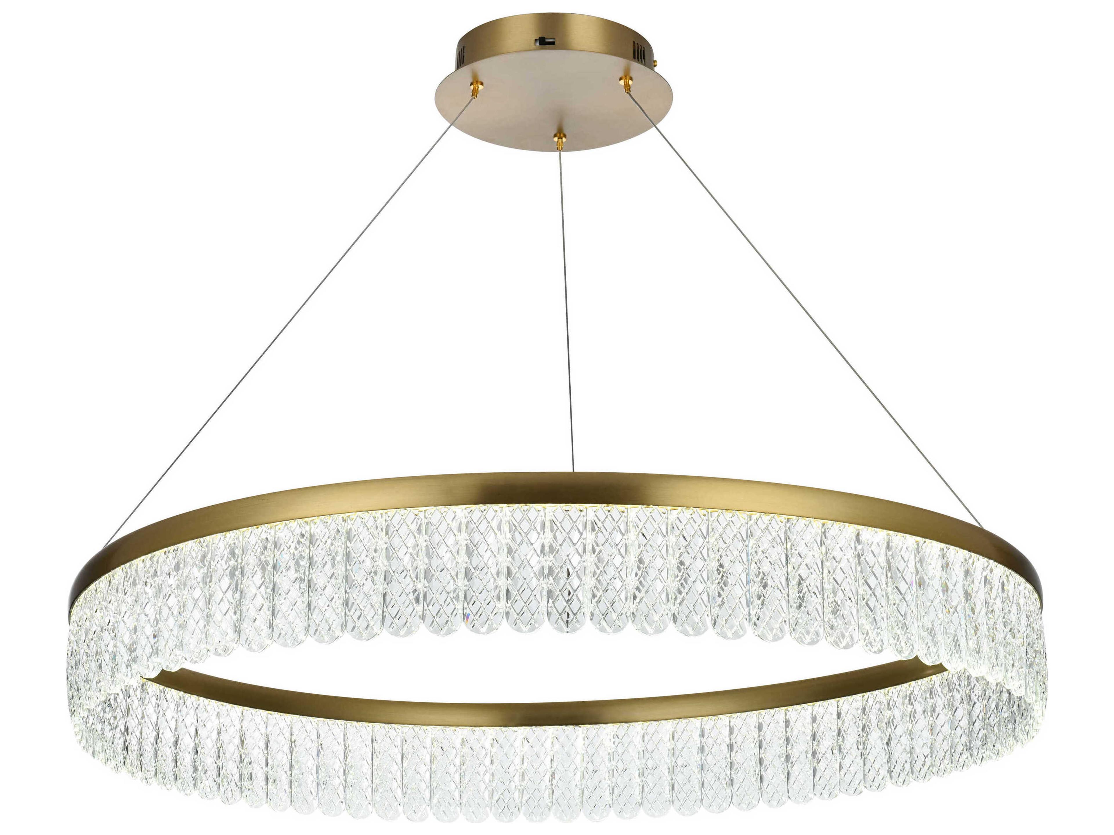 Elegant Lighting Rune 1-Light Satin Gold Round Pendant