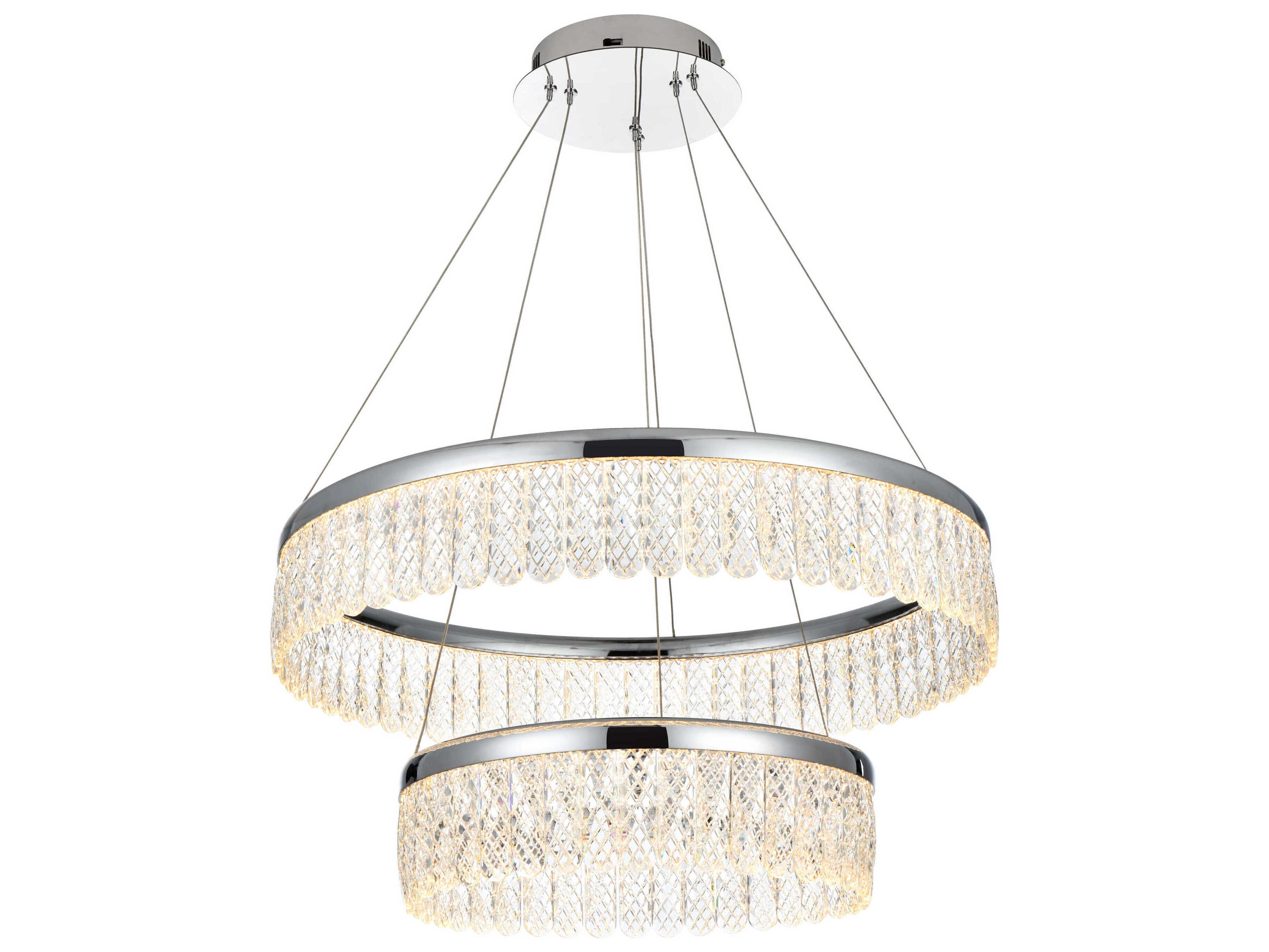 Rune 2-Light Chrome Tiered Pendant