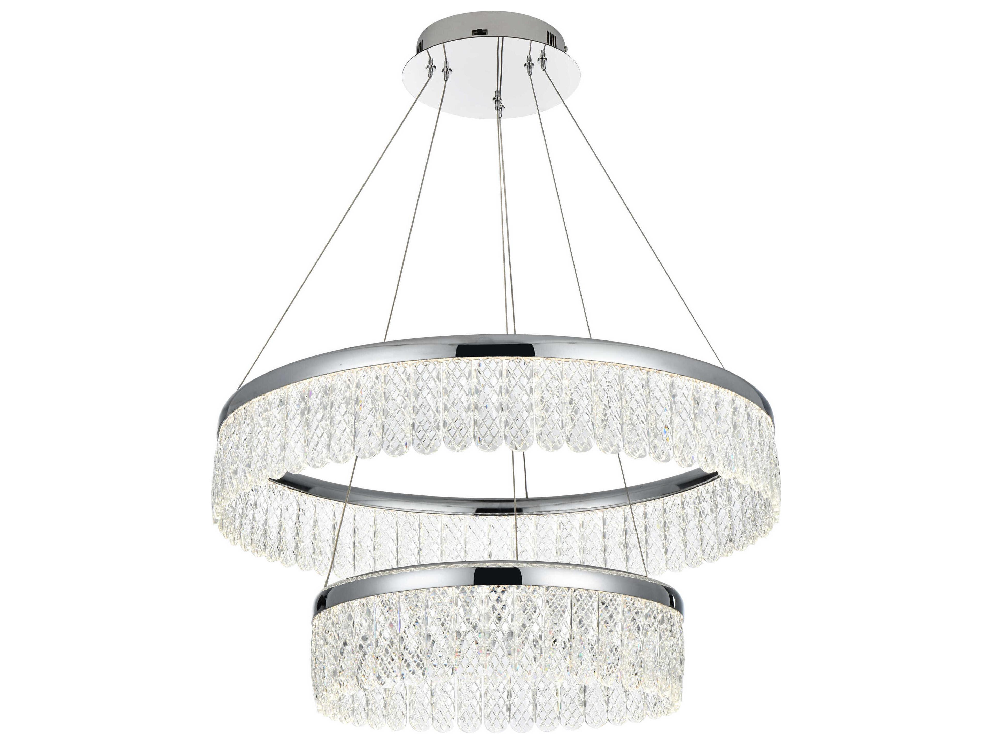 Elegant Lighting Rune 2-Light Chrome Tiered Pendant