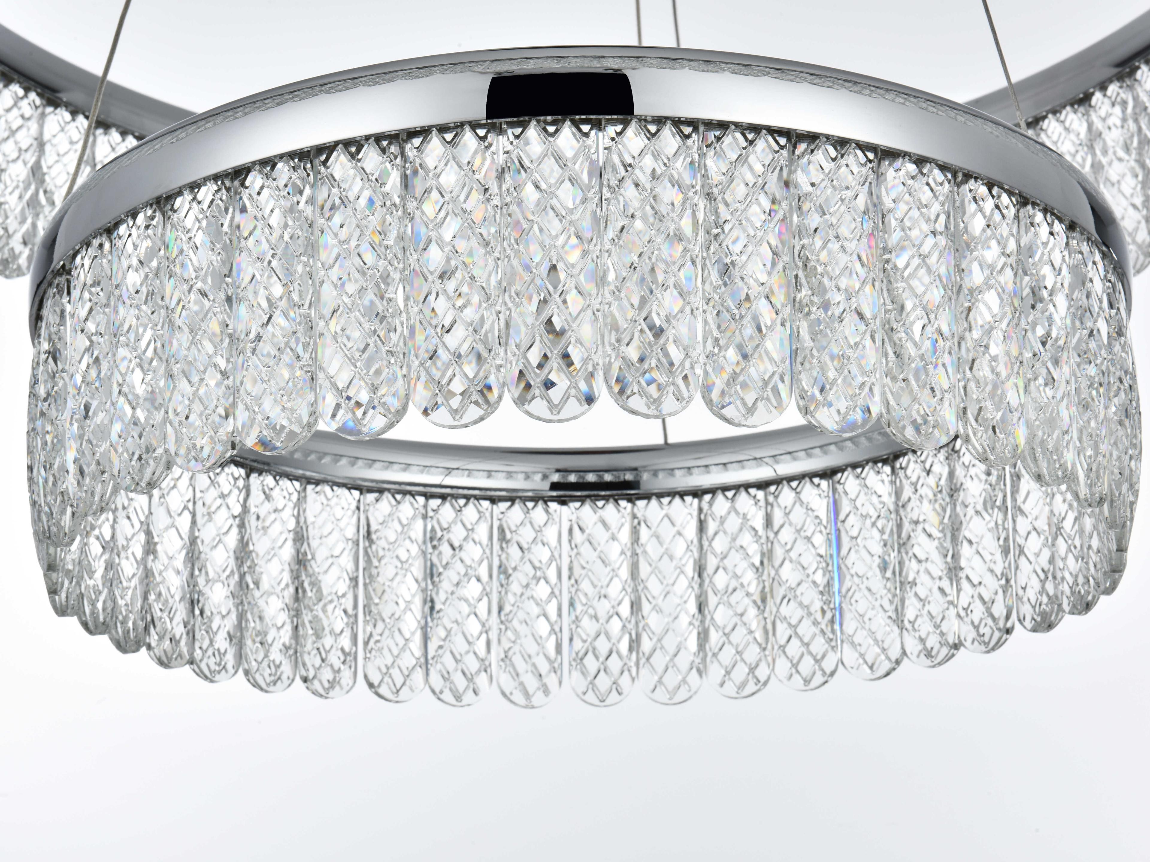 Elegant Lighting Rune 2-Light Chrome Tiered Pendant