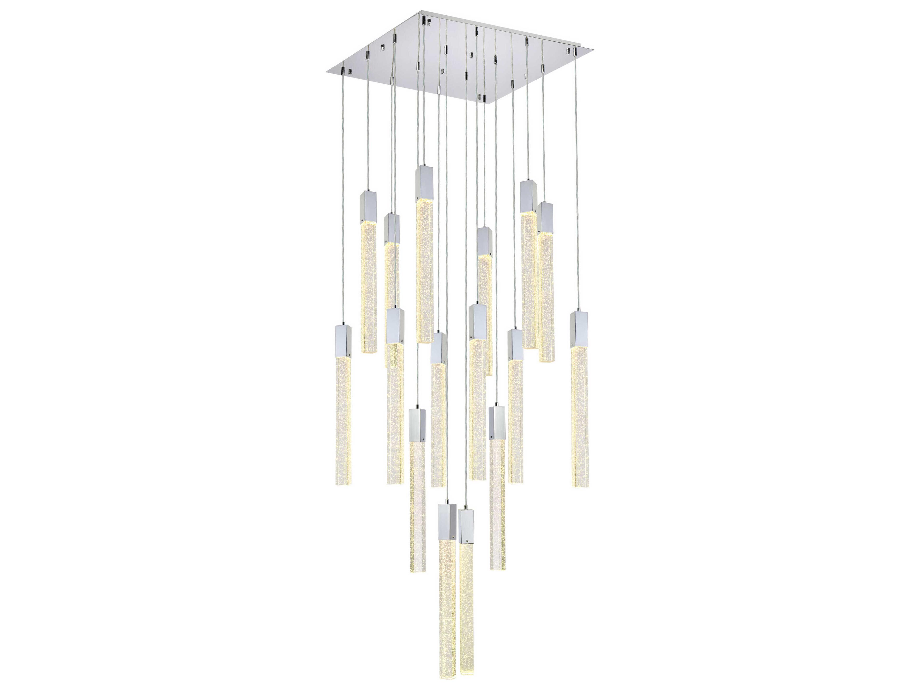 Weston 16-Light6-Light Chrome Crystal LED Cylinder Pendant
