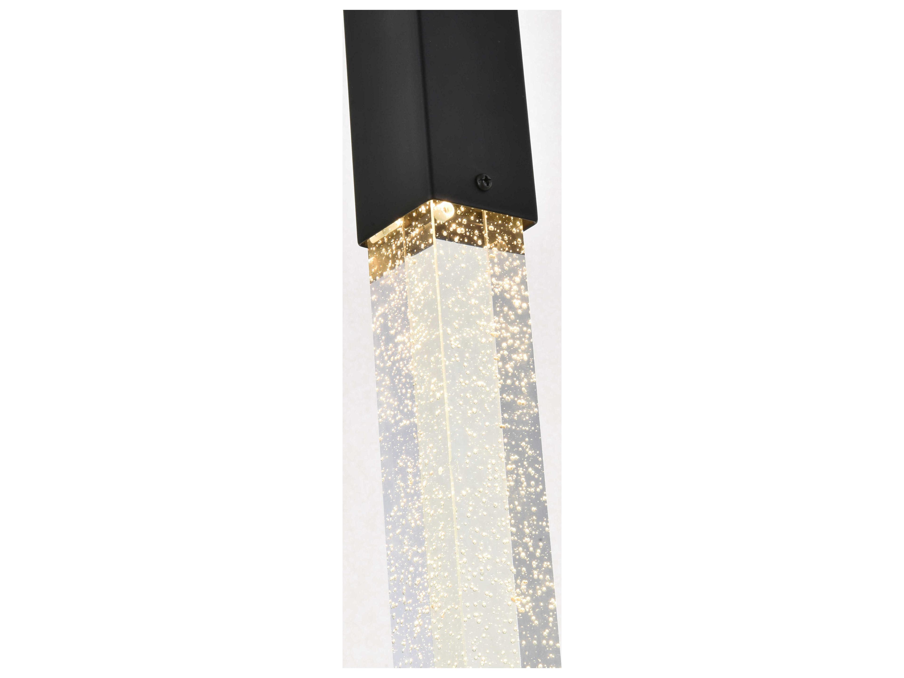 Elegant Lighting Weston 7-Light Black Crystal LED Cylinder Island Pendant