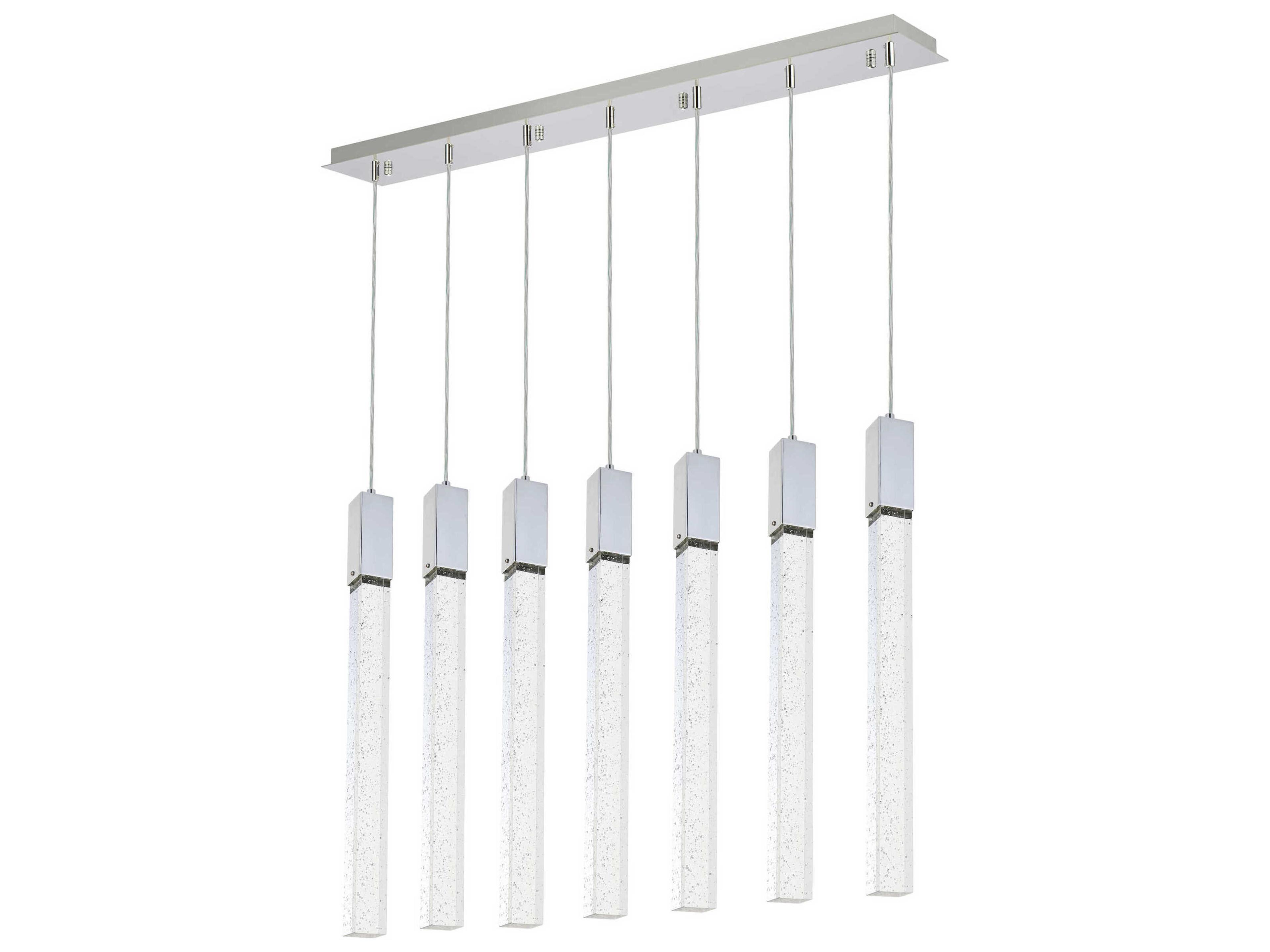 Elegant Lighting Weston 7-Light Chrome Crystal LED Cylinder Island Pendant