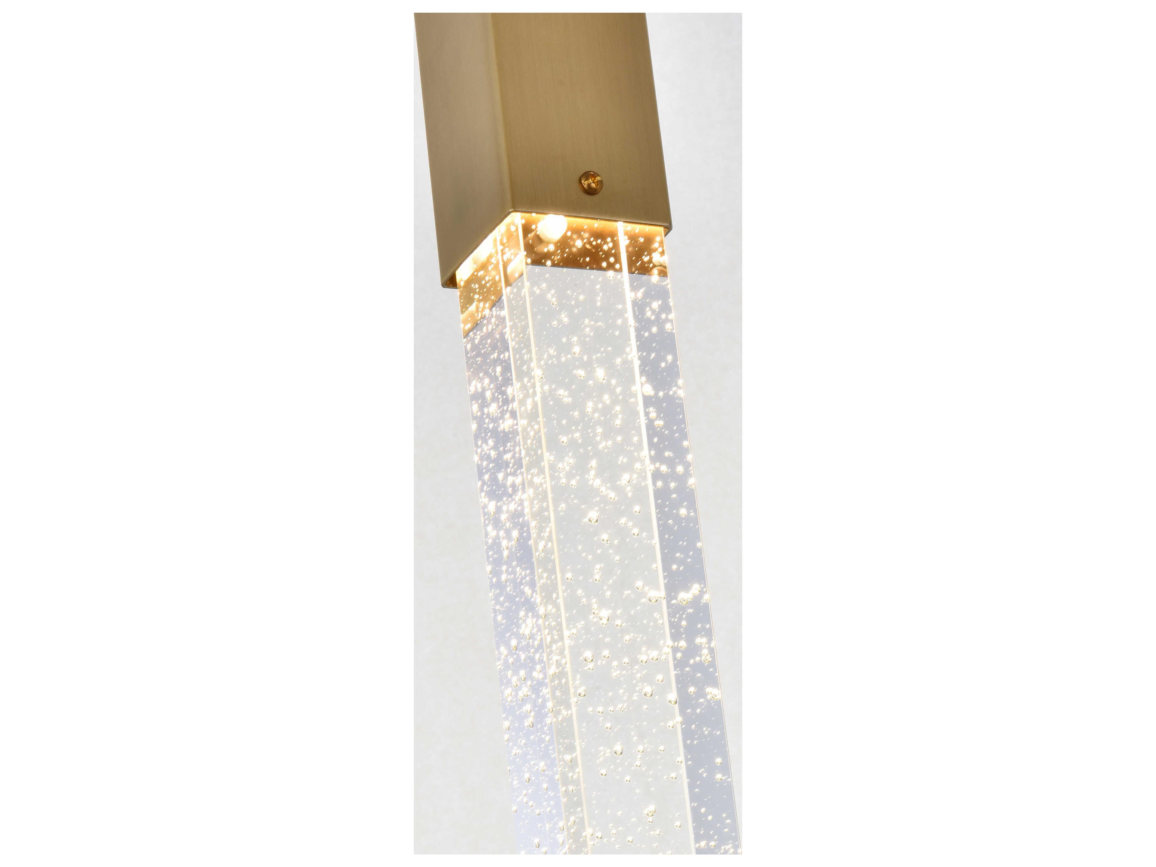 Elegant Lighting Weston 7-Light Satin Gold Crystal LED Cylinder Island Pendant