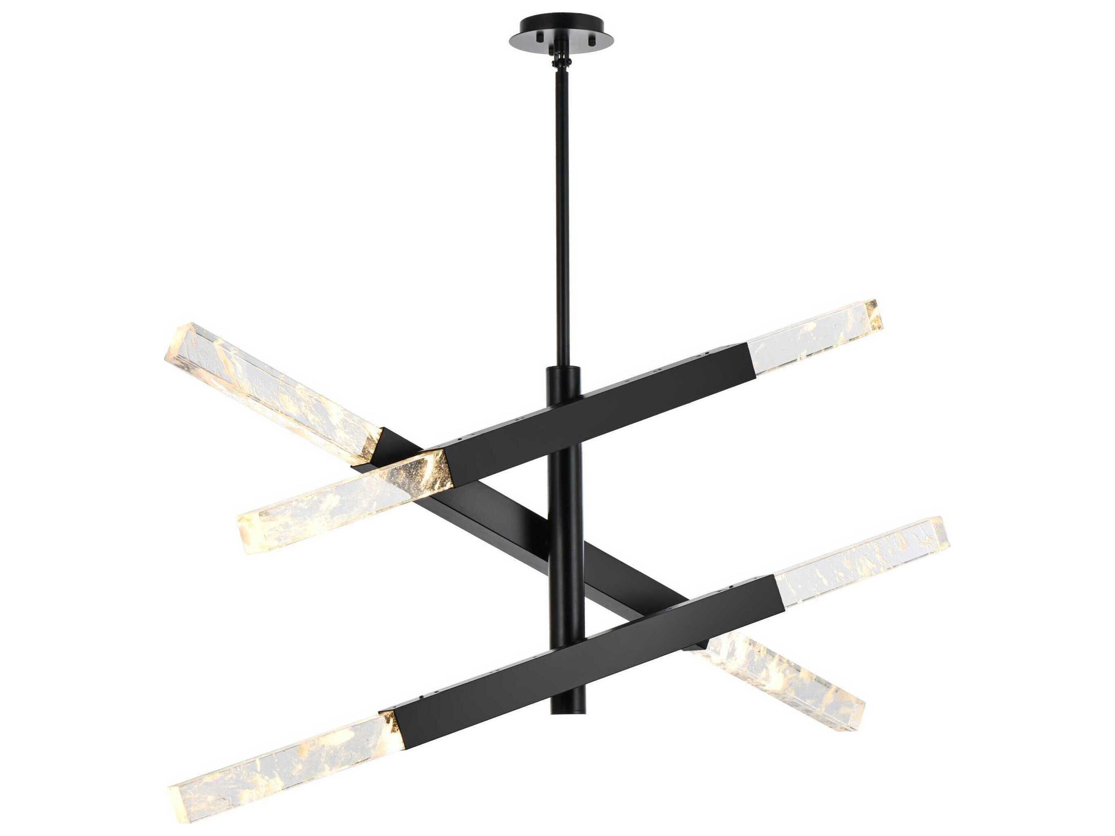 Ari 6-Light Black Linear Island Pendant