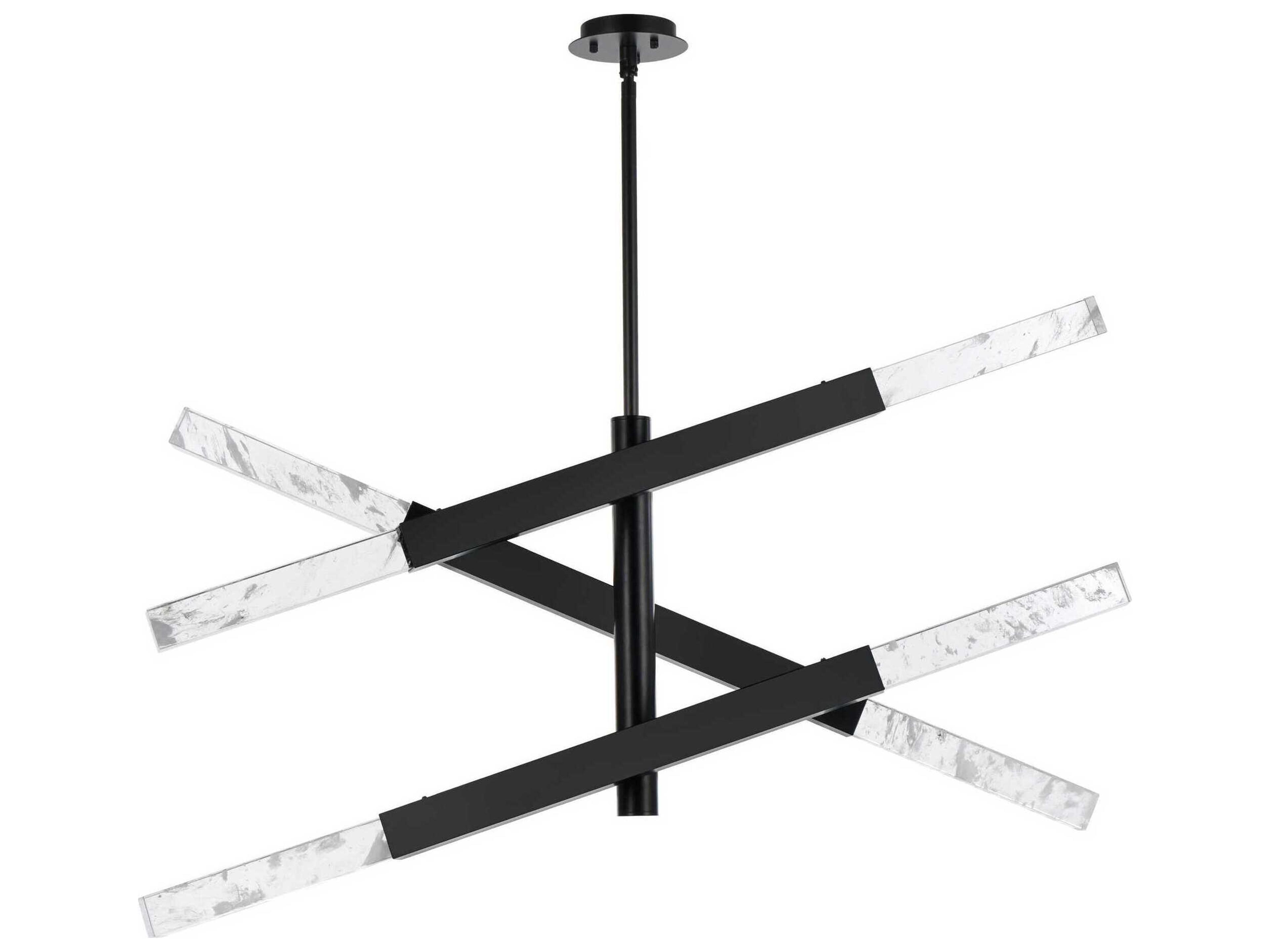 Elegant Lighting Ari 6-Light Black Linear Island Pendant