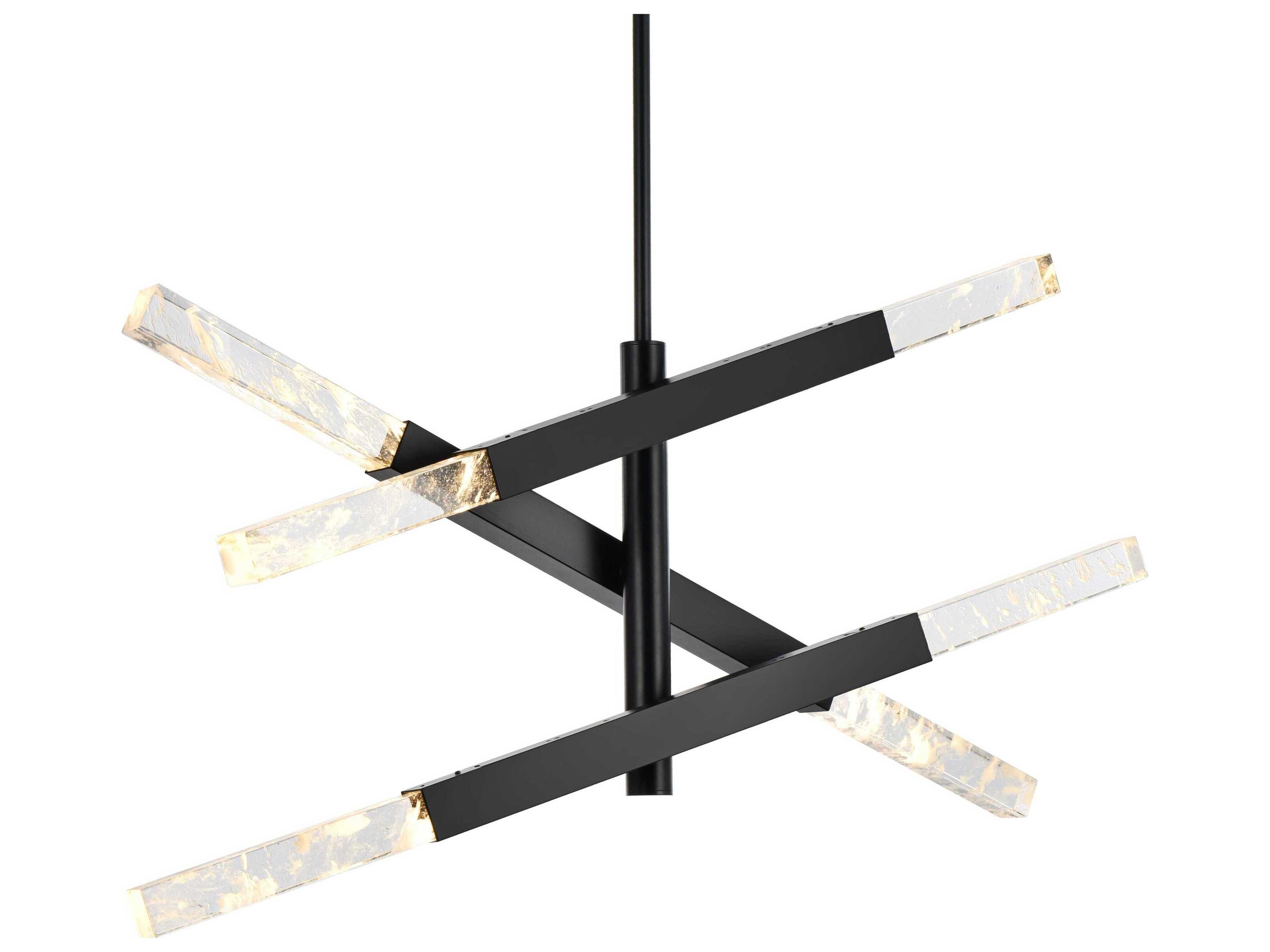 Elegant Lighting Ari 6-Light Black Linear Island Pendant