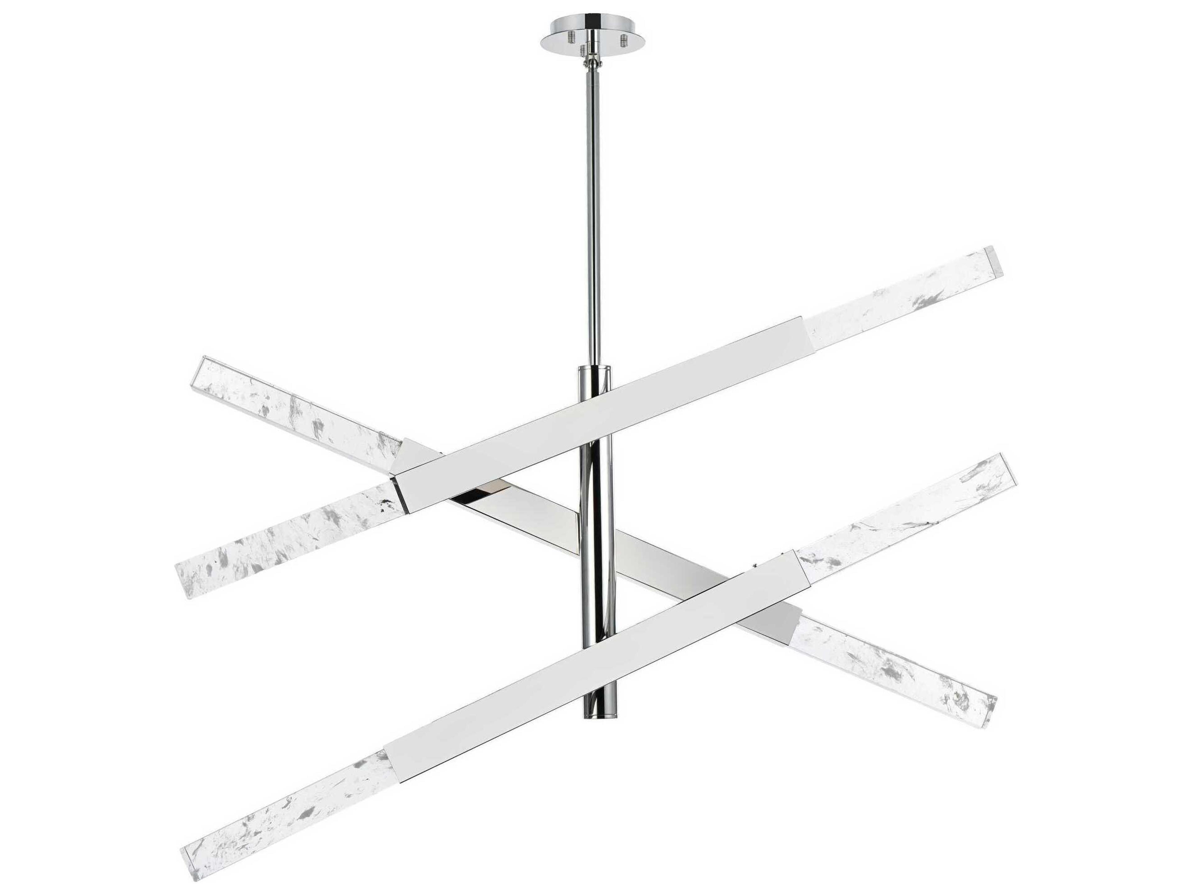 Elegant Lighting Ari 6-Light Chrome Black Linear Island Pendant
