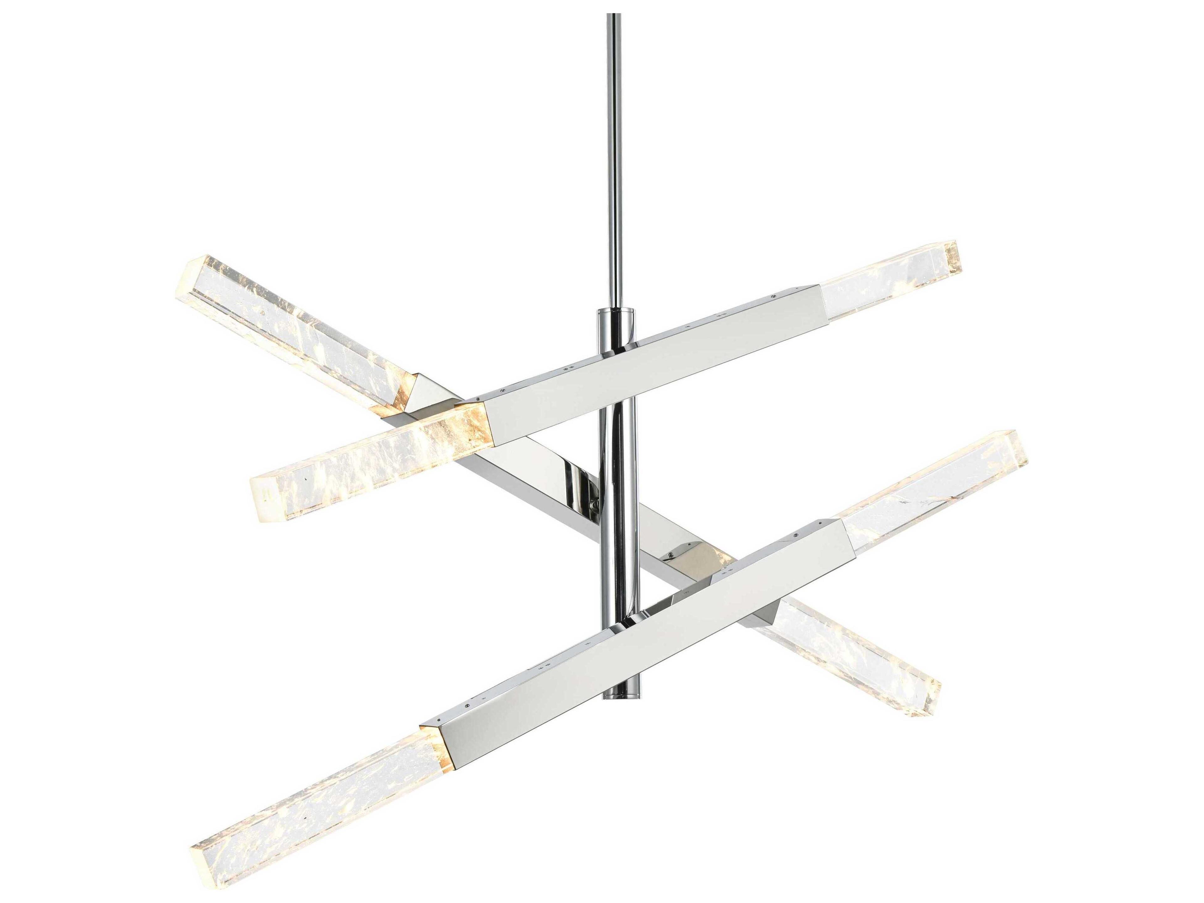 Elegant Lighting Ari 6-Light Chrome Black Linear Island Pendant