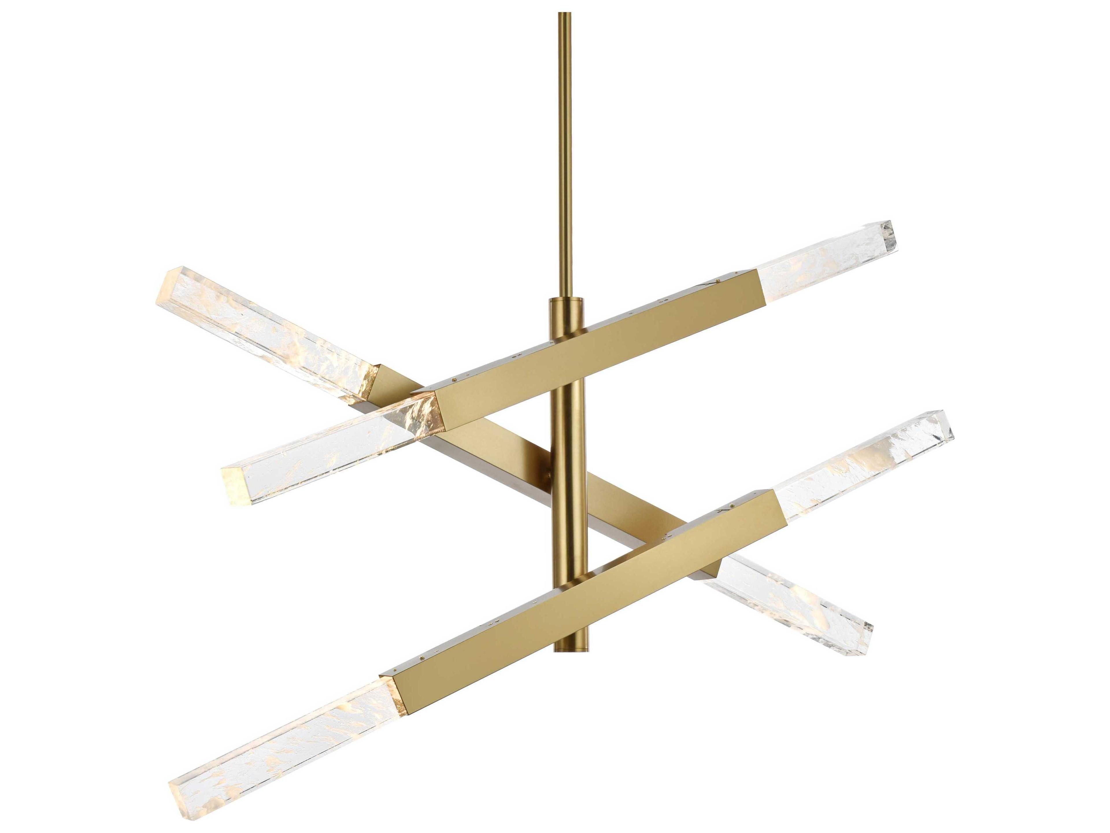 Elegant Lighting Ari 6-Light Satin Gold Linear Island Pendant
