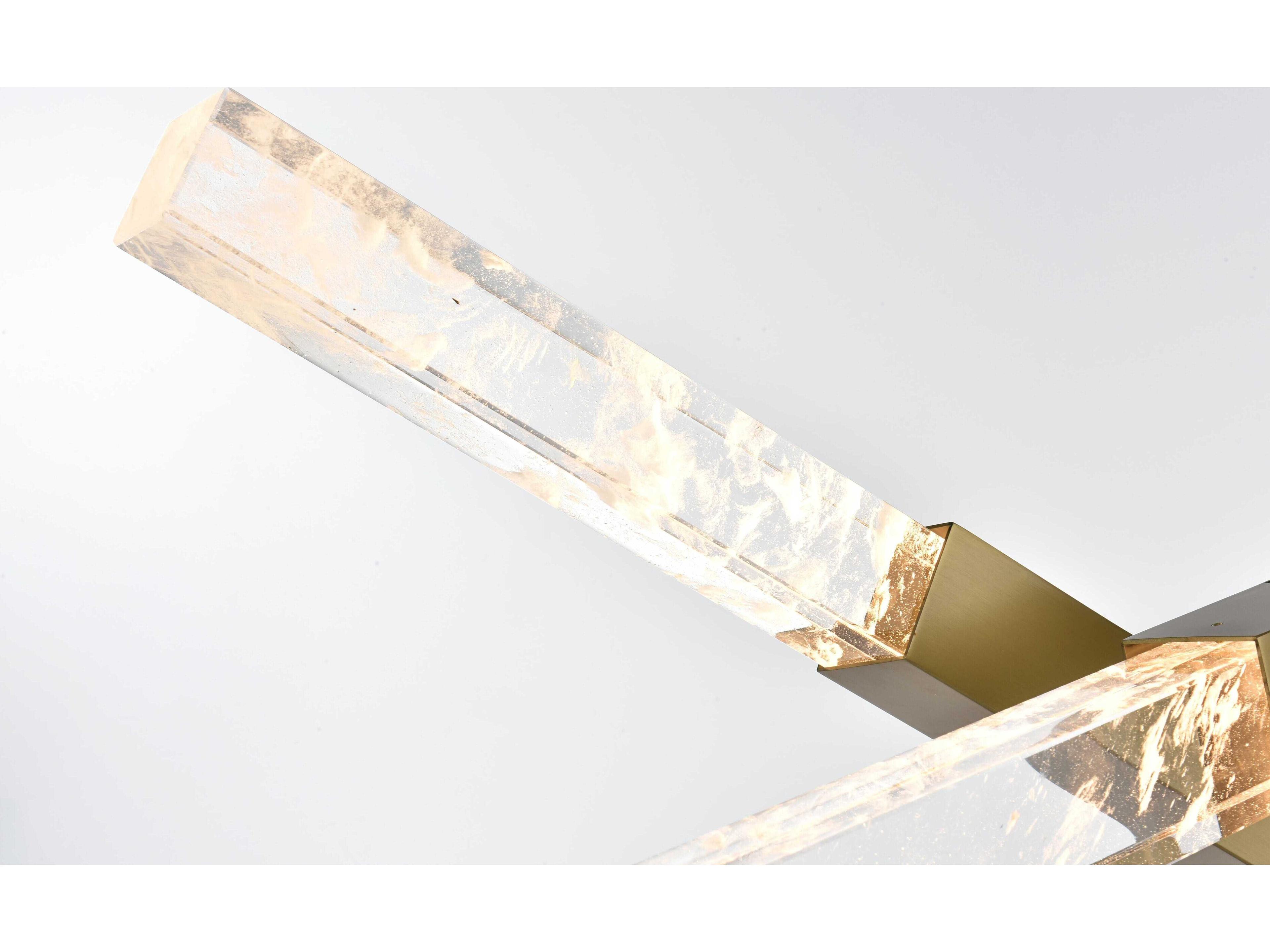 Elegant Lighting Ari 6-Light Satin Gold Linear Island Pendant