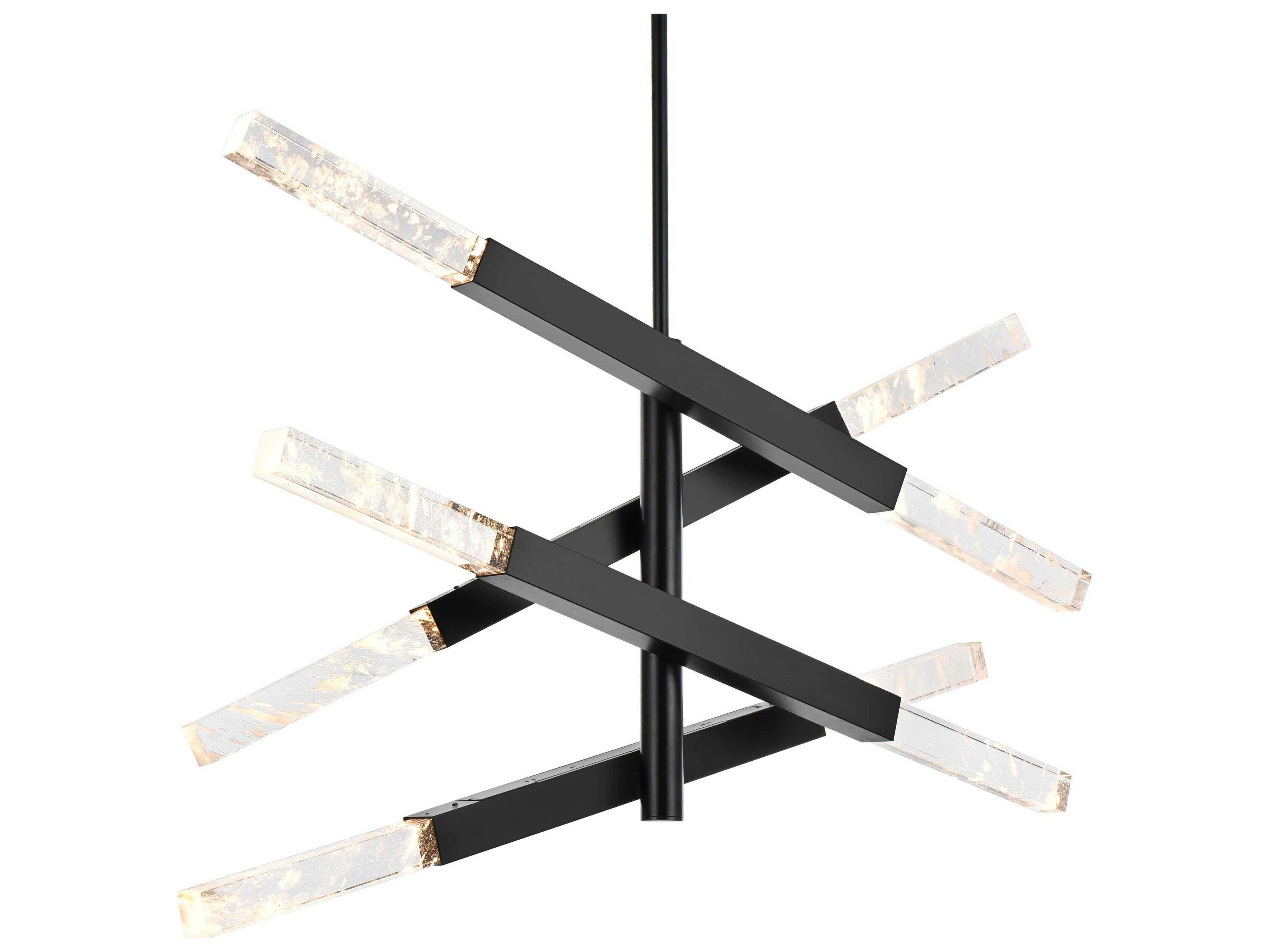 Elegant Lighting Ari 8-Light Black Linear Island Pendant