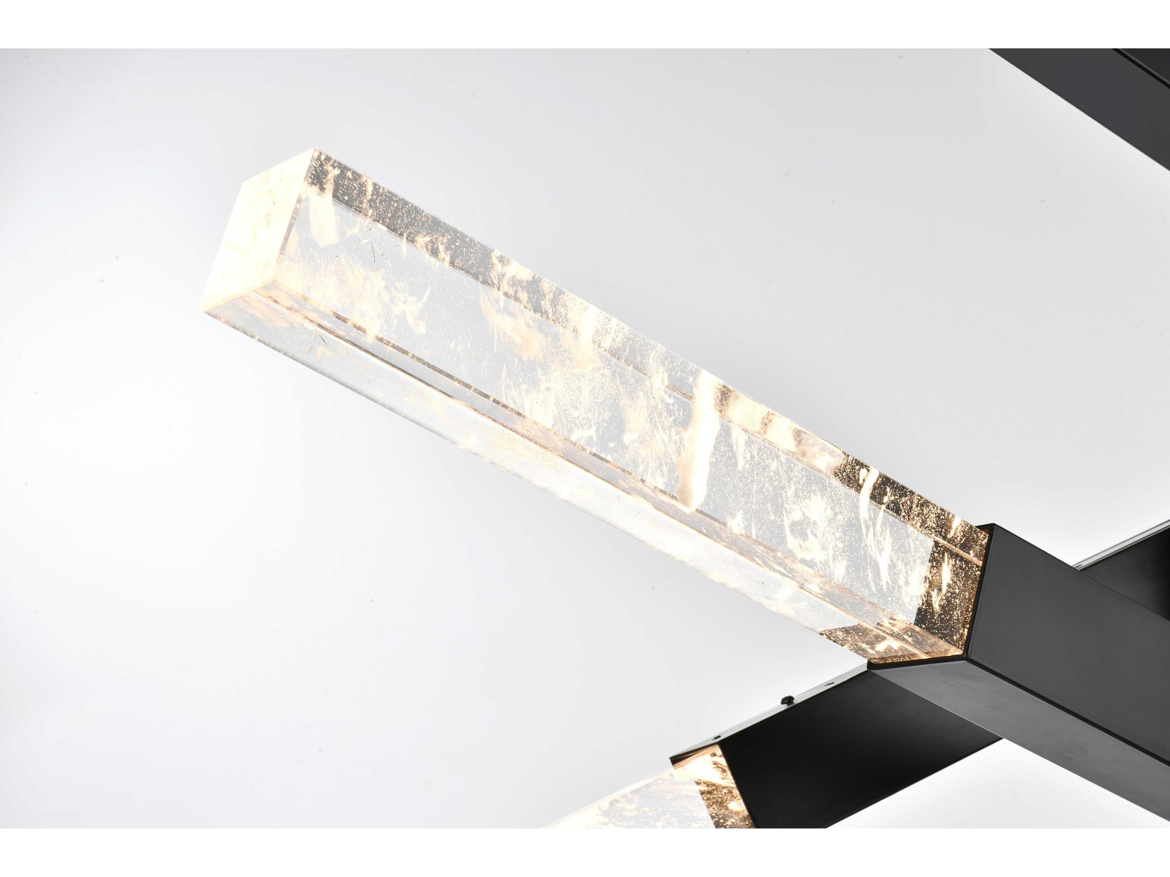 Elegant Lighting Ari 8-Light Black Linear Island Pendant