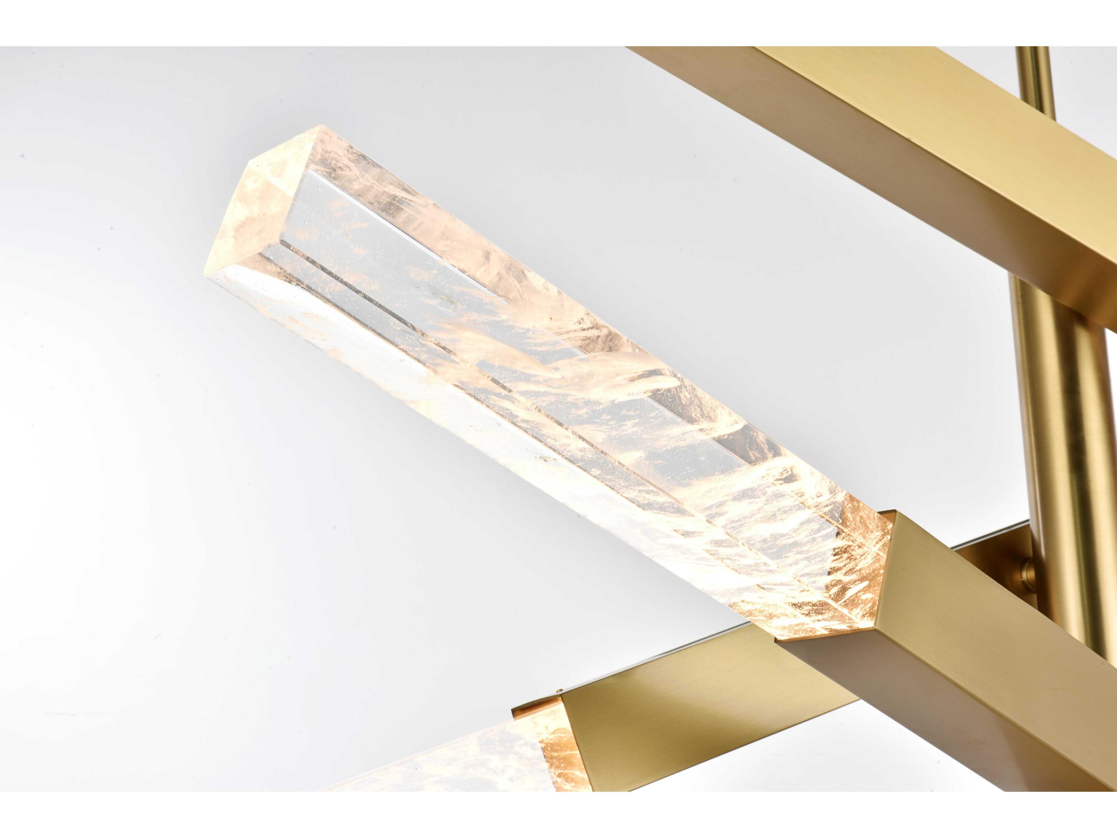 Elegant Lighting Ari 8-Light Satin Gold Linear Island Pendant