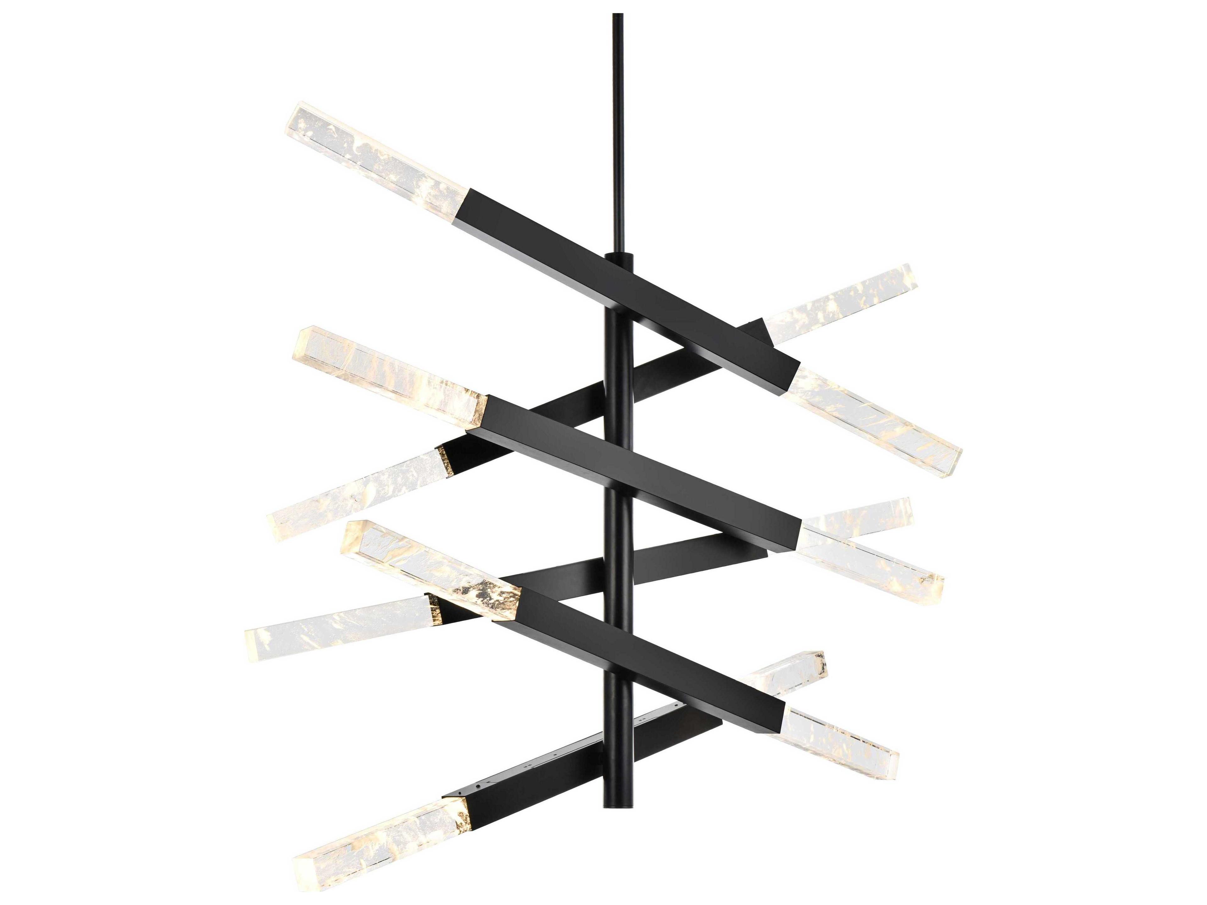 Elegant Lighting Ari 12-Light Black Linear Island Pendant