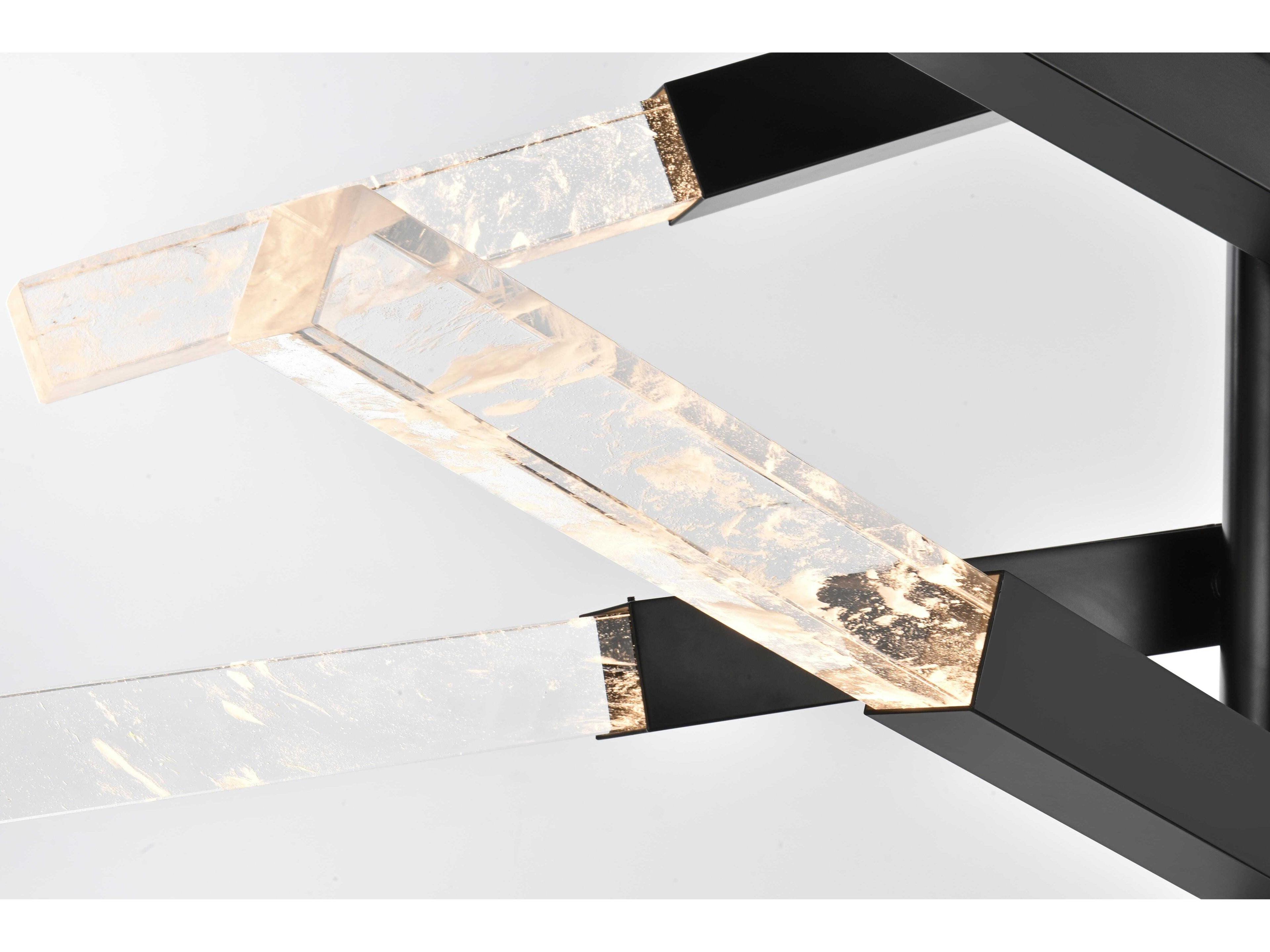 Elegant Lighting Ari 12-Light Black Linear Island Pendant