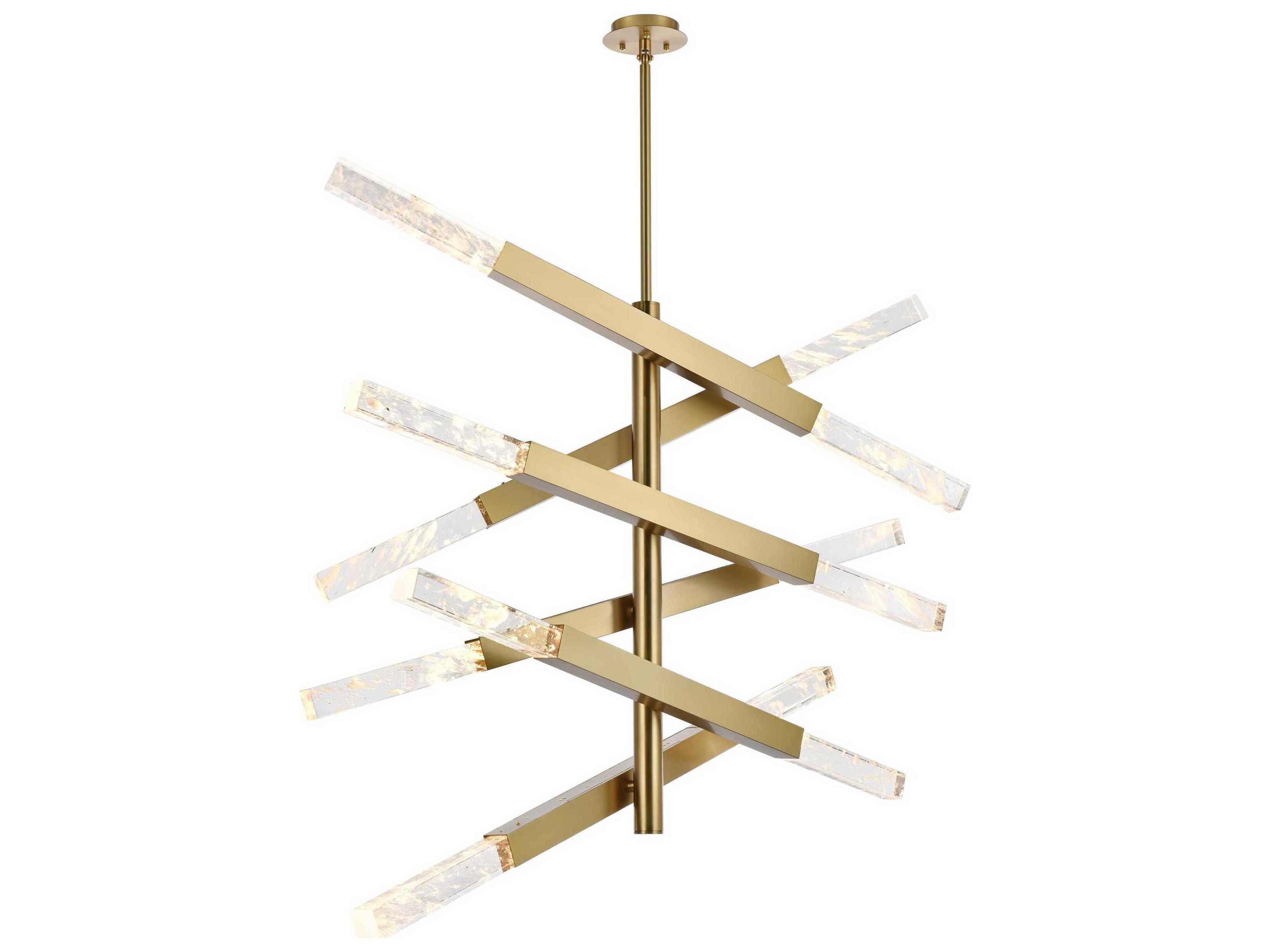 Ari 12-Light Satin Gold Linear Island Pendant