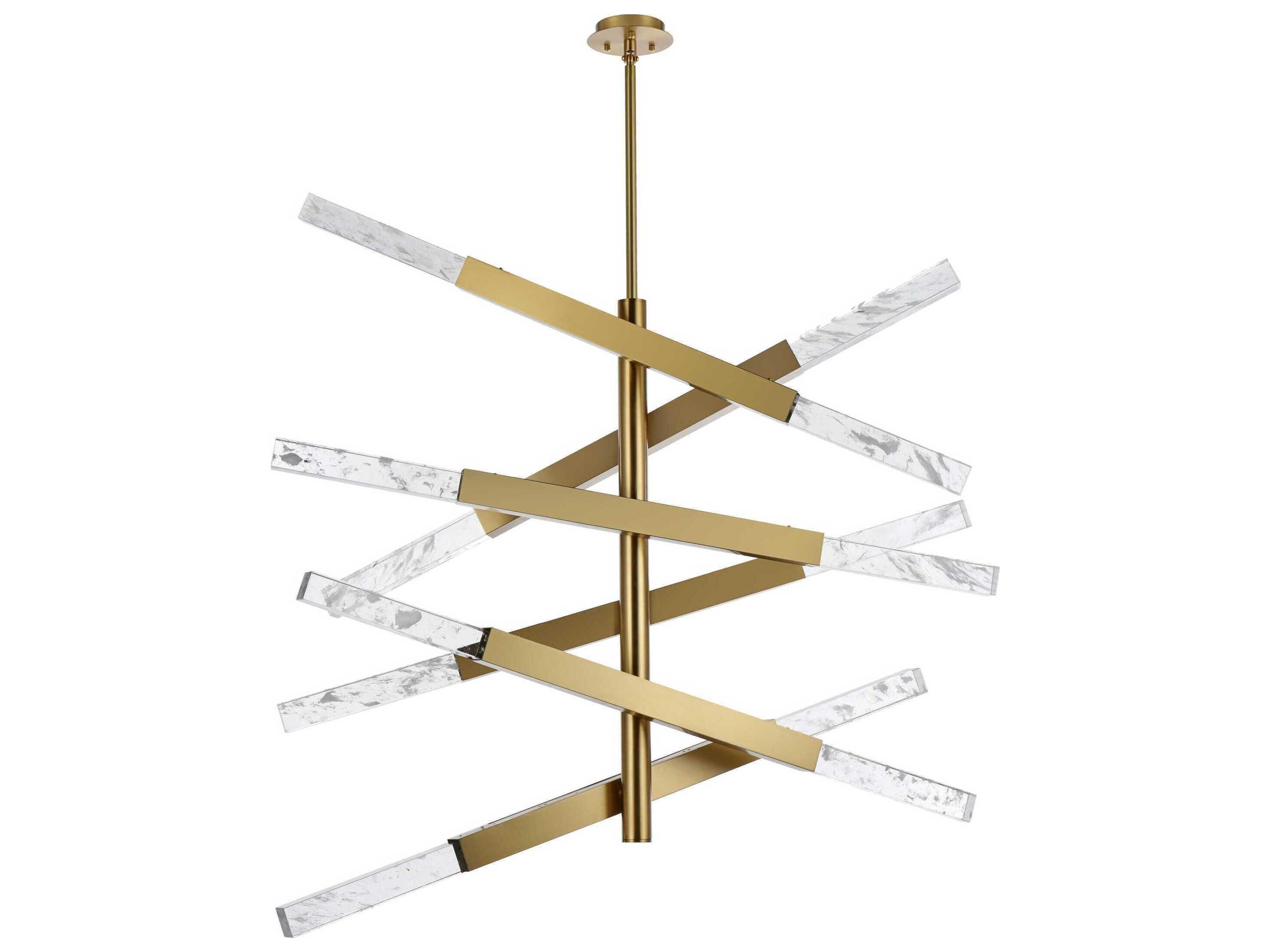 Elegant Lighting Ari 12-Light Satin Gold Linear Island Pendant