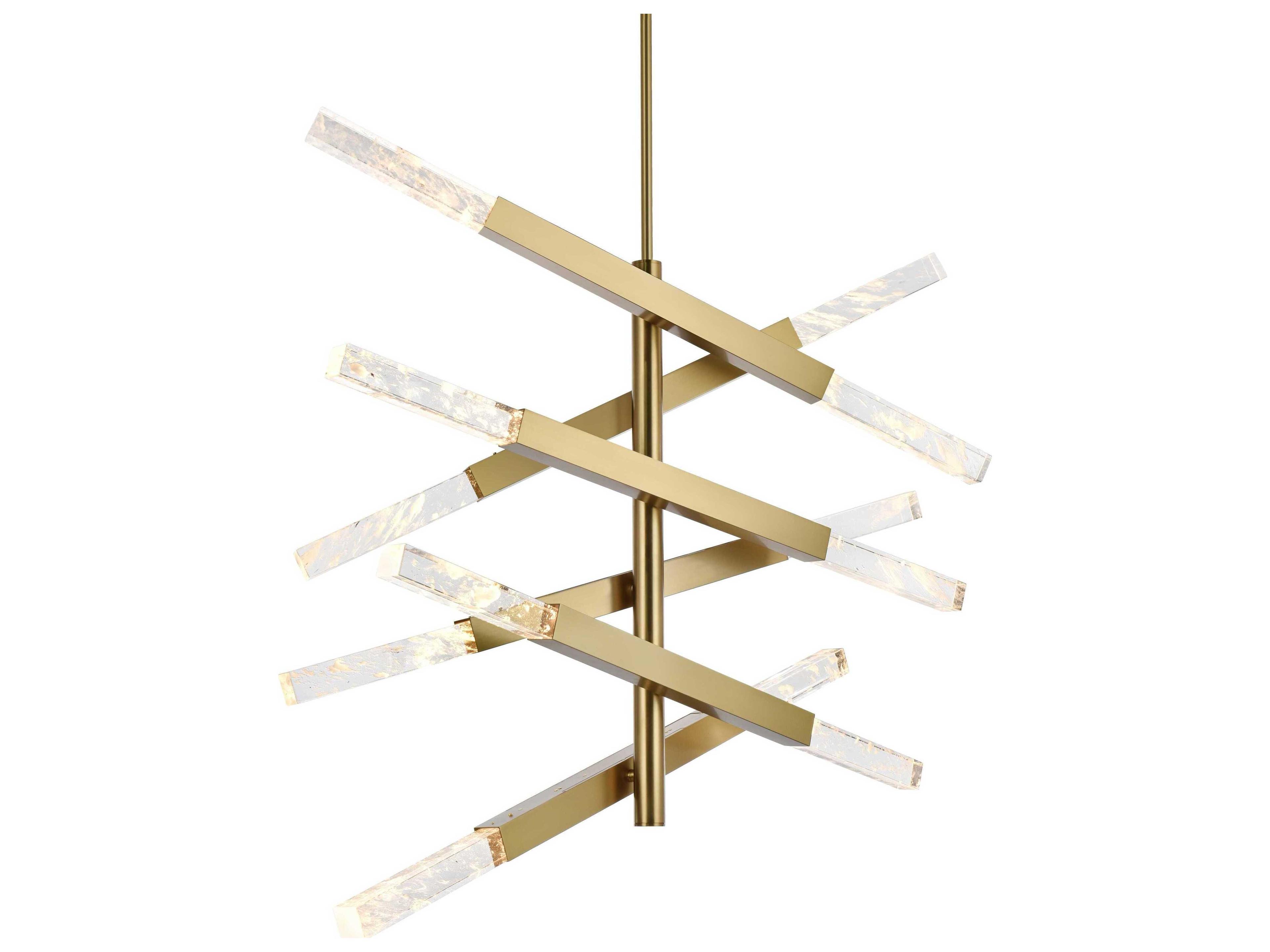 Elegant Lighting Ari 12-Light Satin Gold Linear Island Pendant
