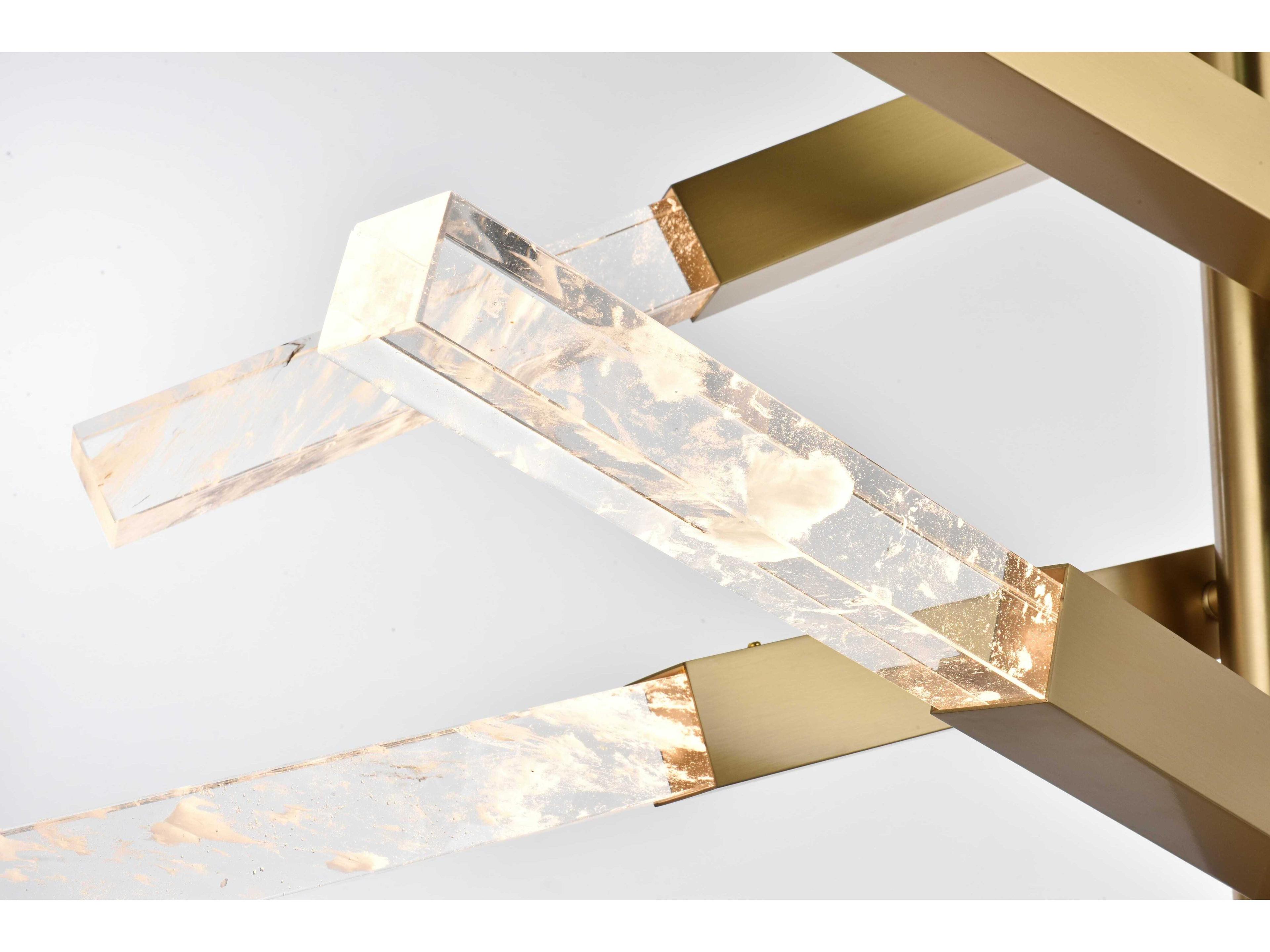 Elegant Lighting Ari 12-Light Satin Gold Linear Island Pendant