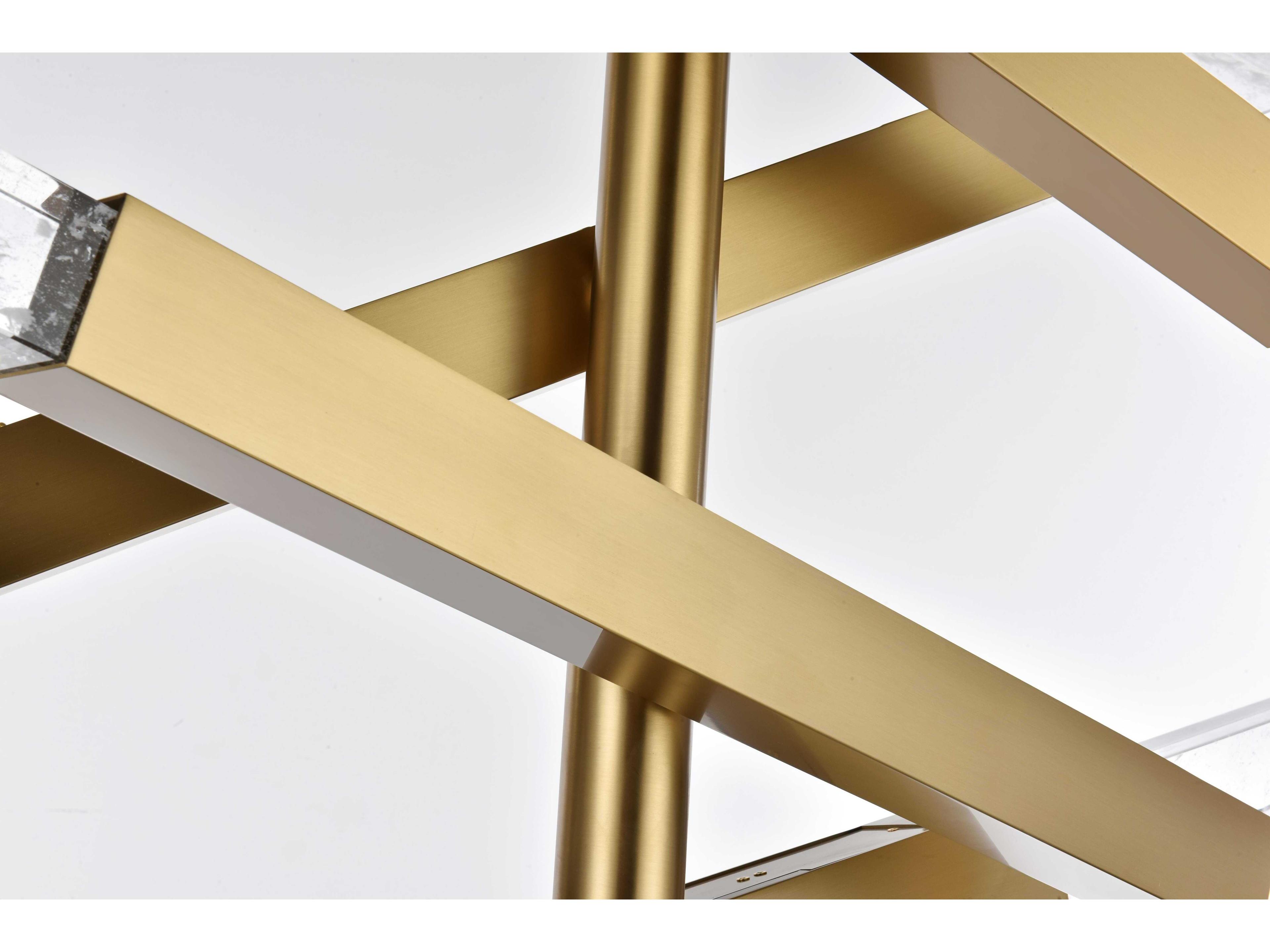 Elegant Lighting Ari 12-Light Satin Gold Linear Island Pendant