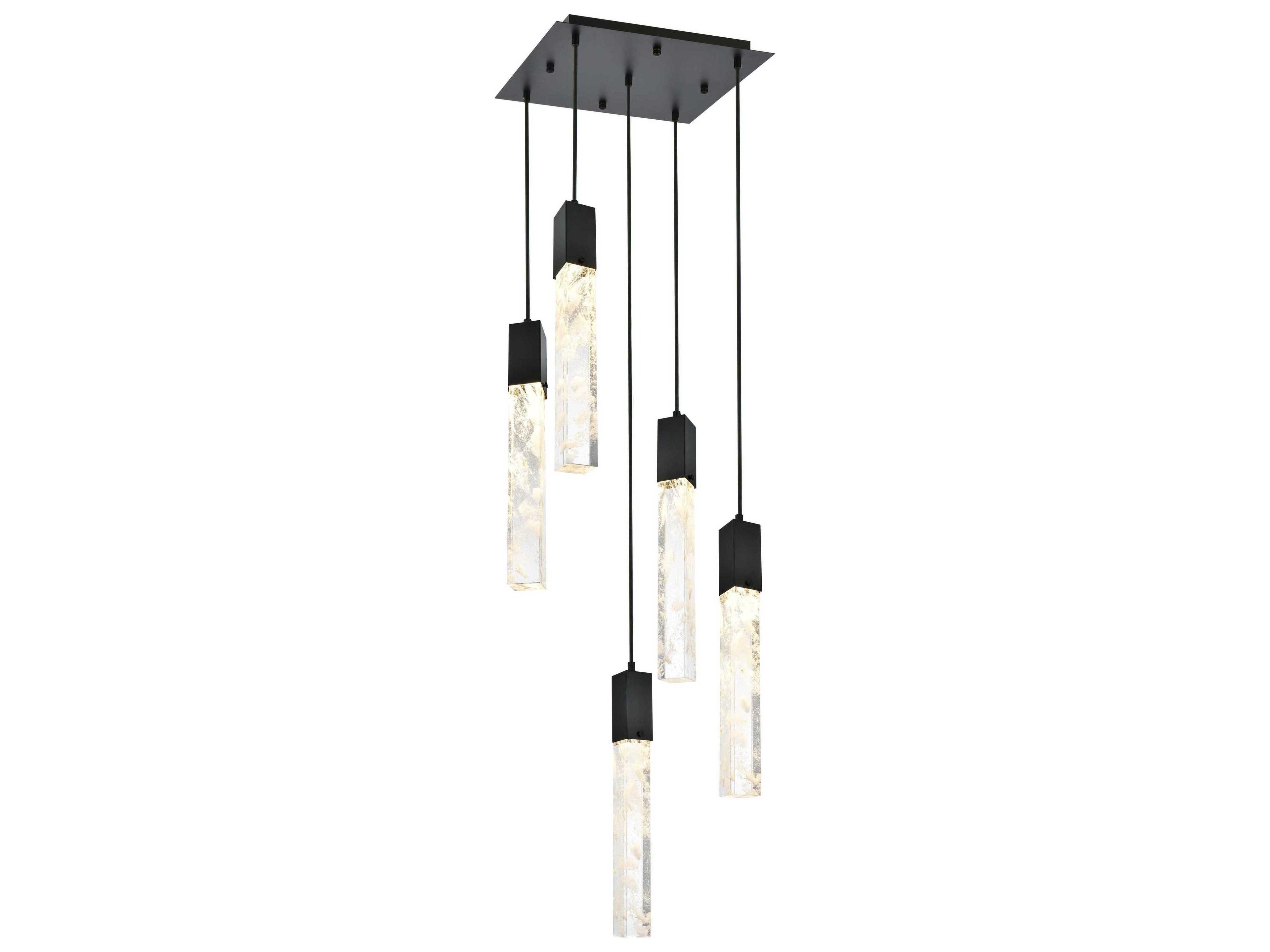 Aurora 5-Light Black Linear Pendant
