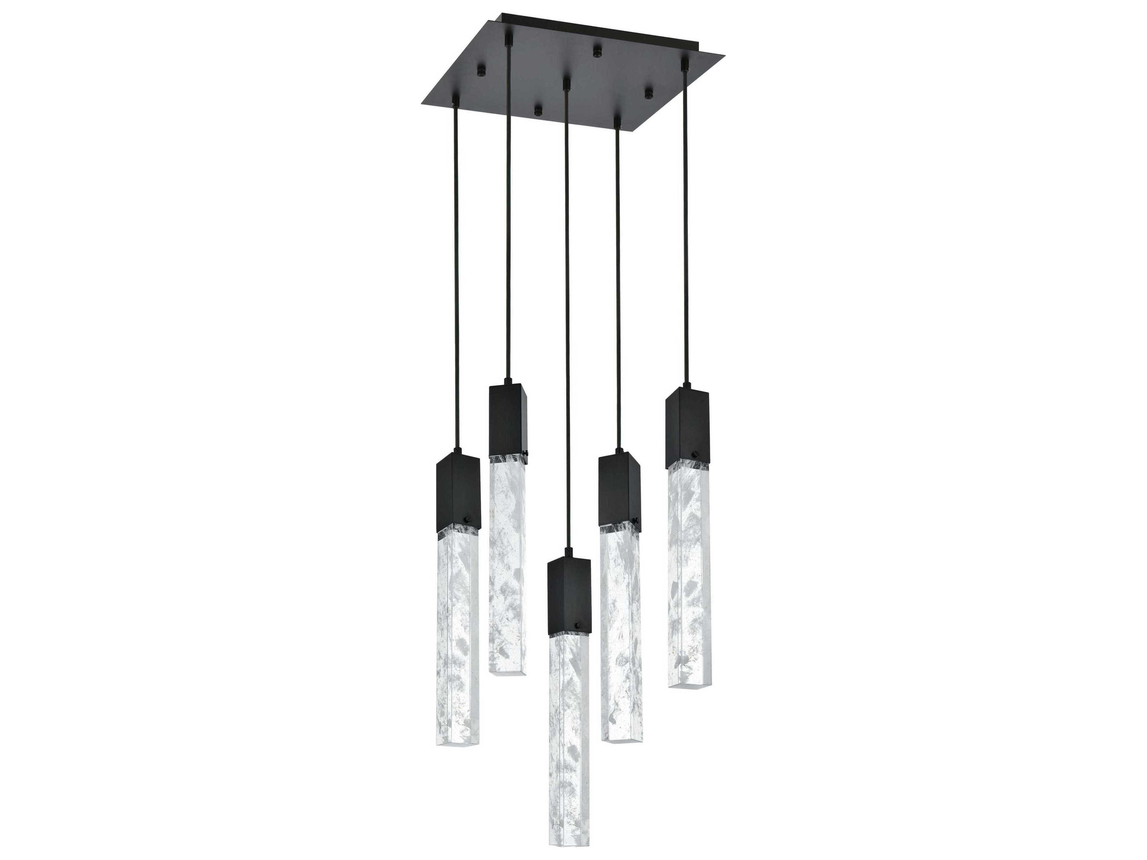 Elegant Lighting Aurora 5-Light Black Linear Pendant