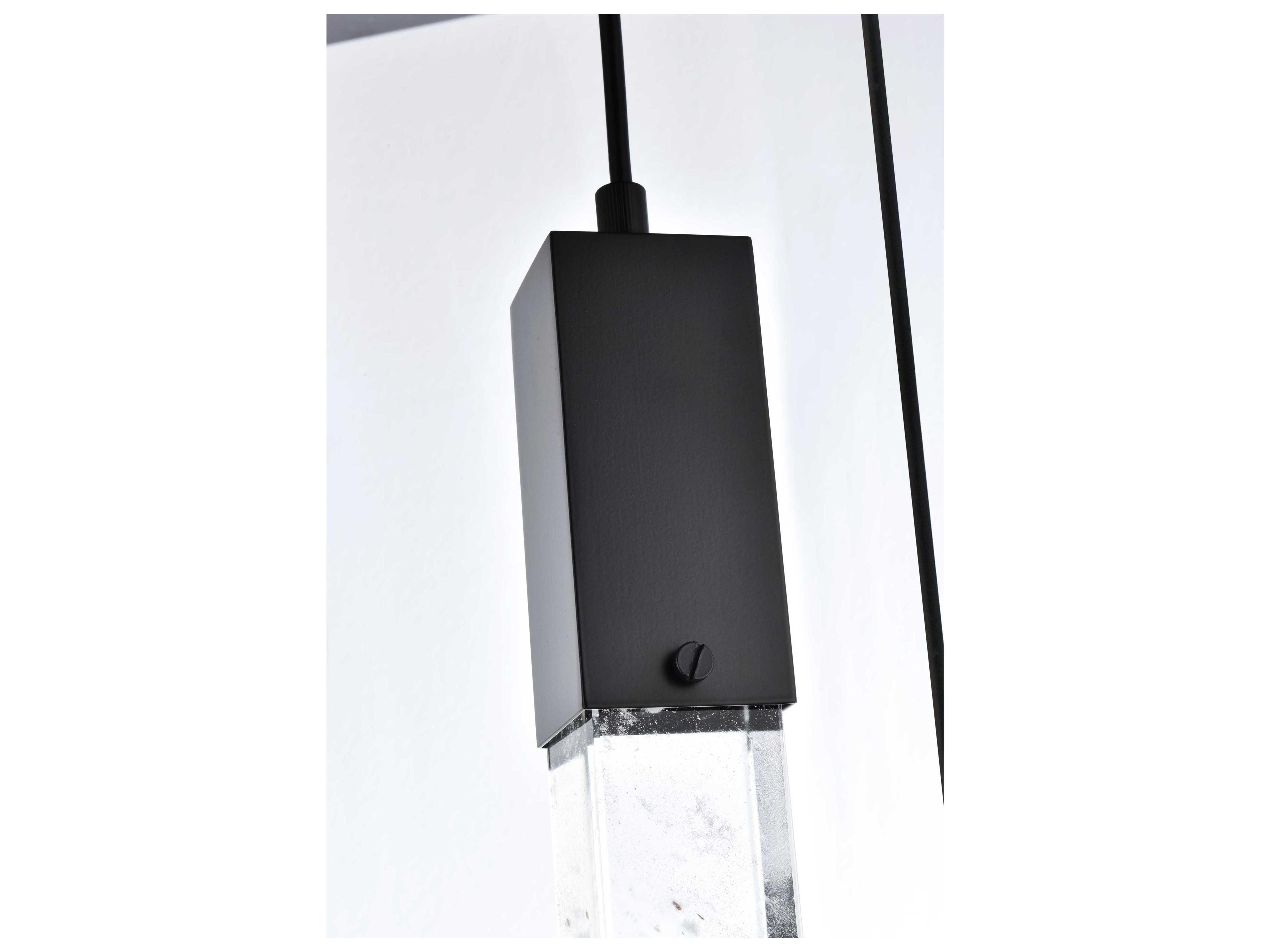 Elegant Lighting Aurora 5-Light Black Linear Pendant