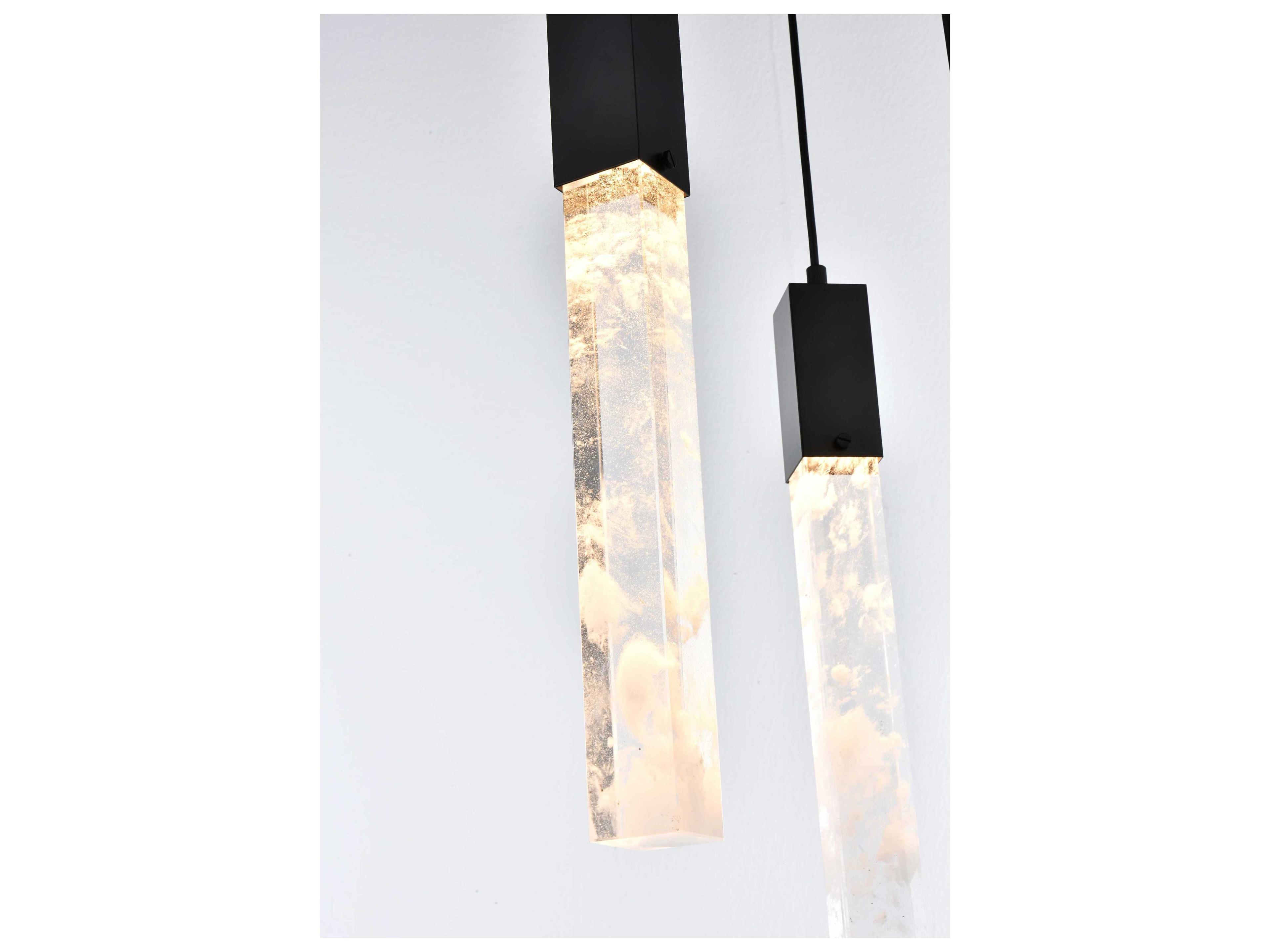 Elegant Lighting Aurora 5-Light Black Linear Pendant