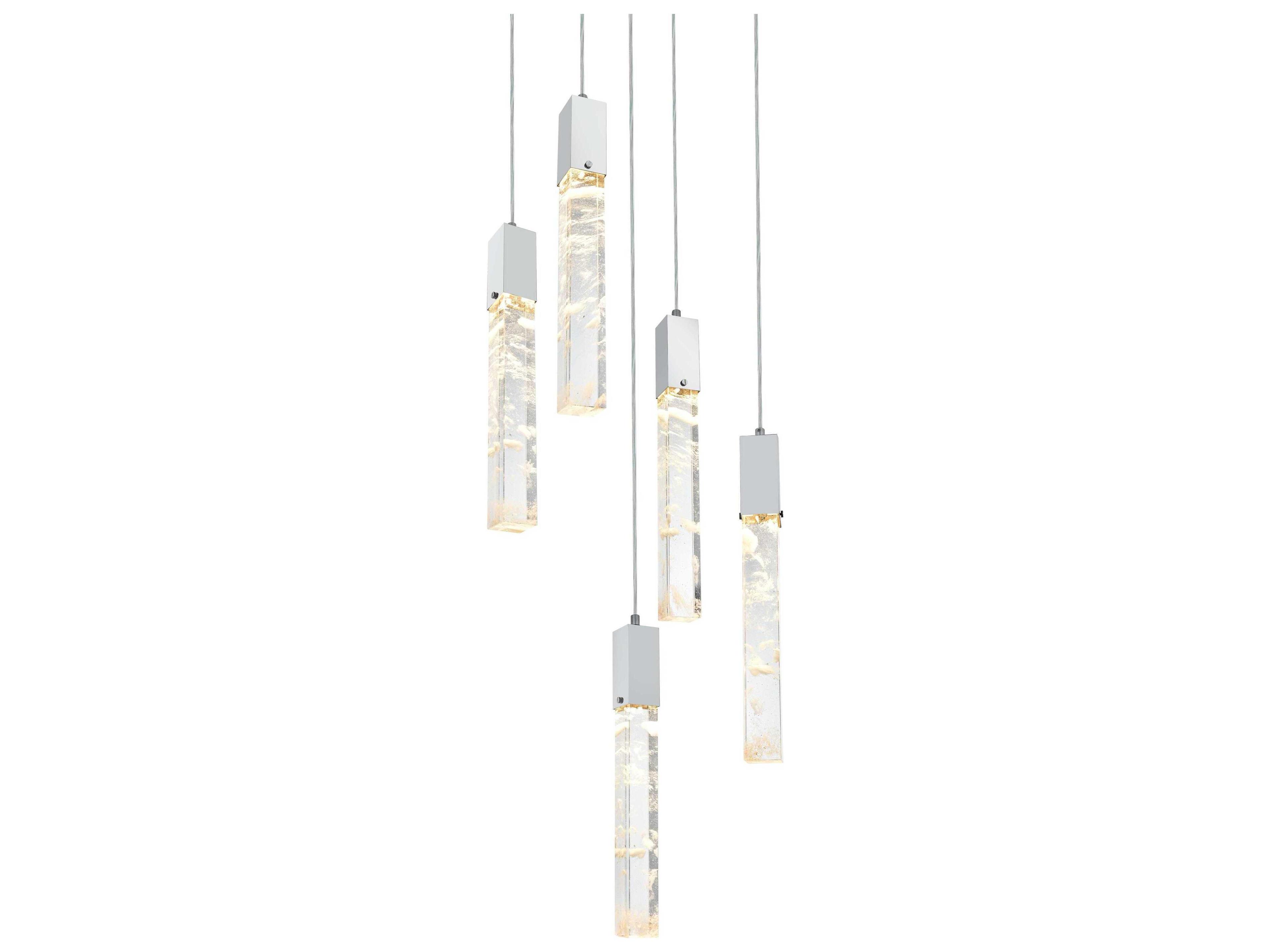 Elegant Lighting Aurora 5-Light Chrome Linear Pendant