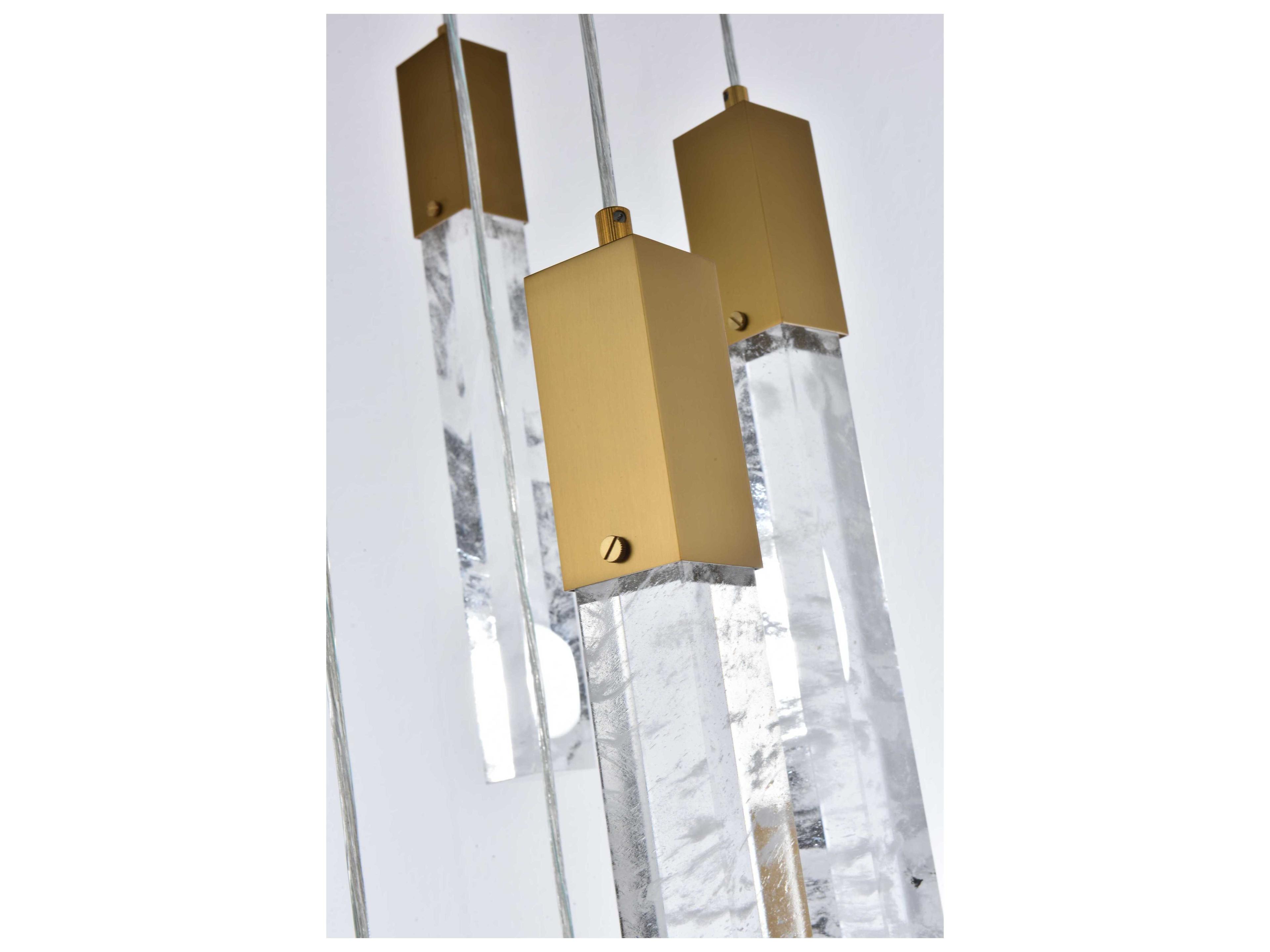 Elegant Lighting Aurora 5-Light Satin Gold Linear Pendant