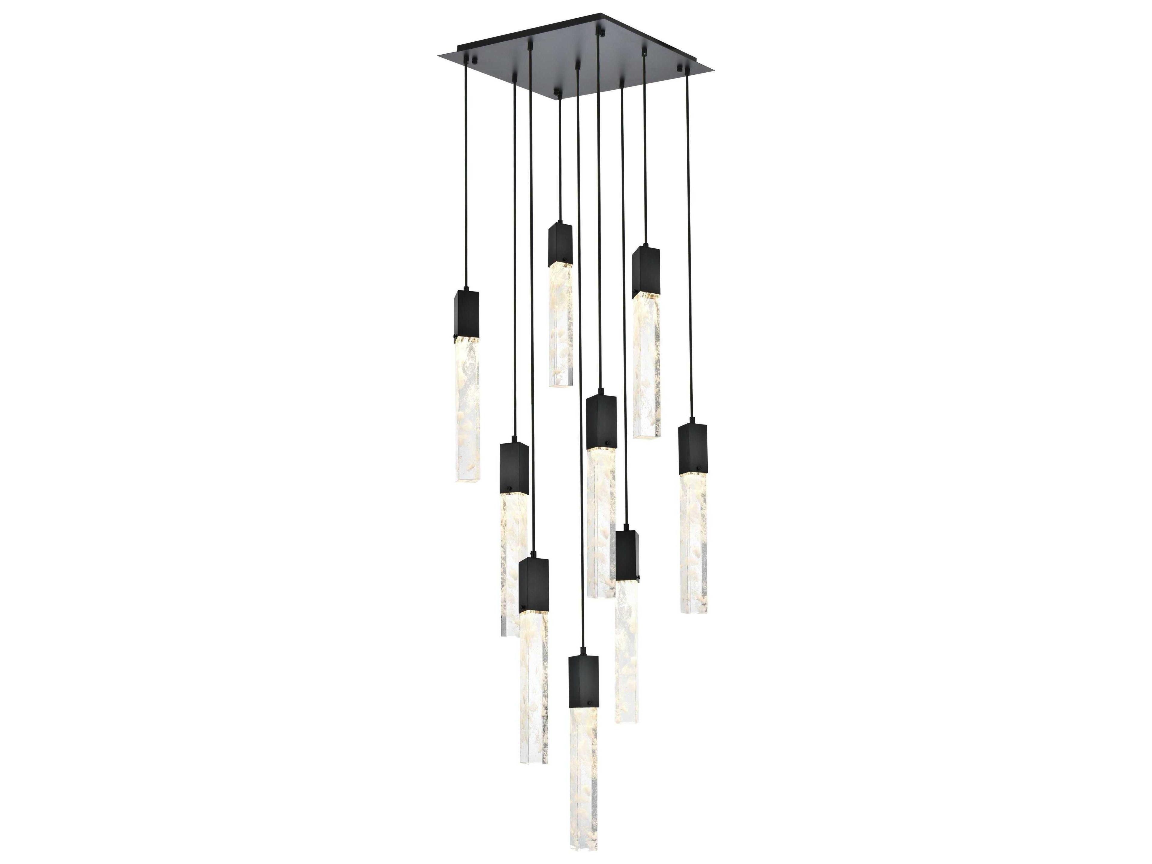 Aurora 9-Light Black Linear Pendant