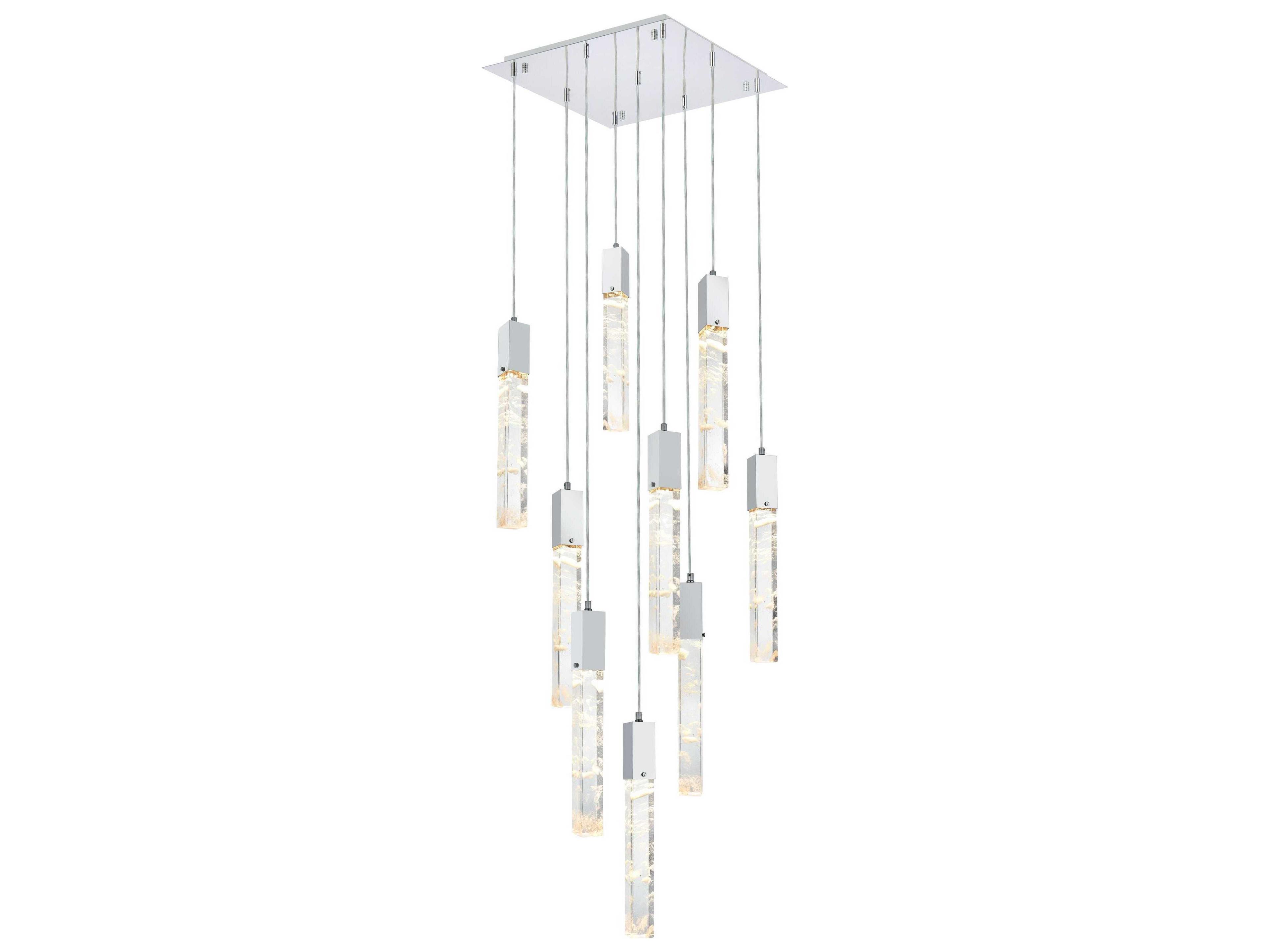 Aurora 9-Light Chrome Linear Pendant
